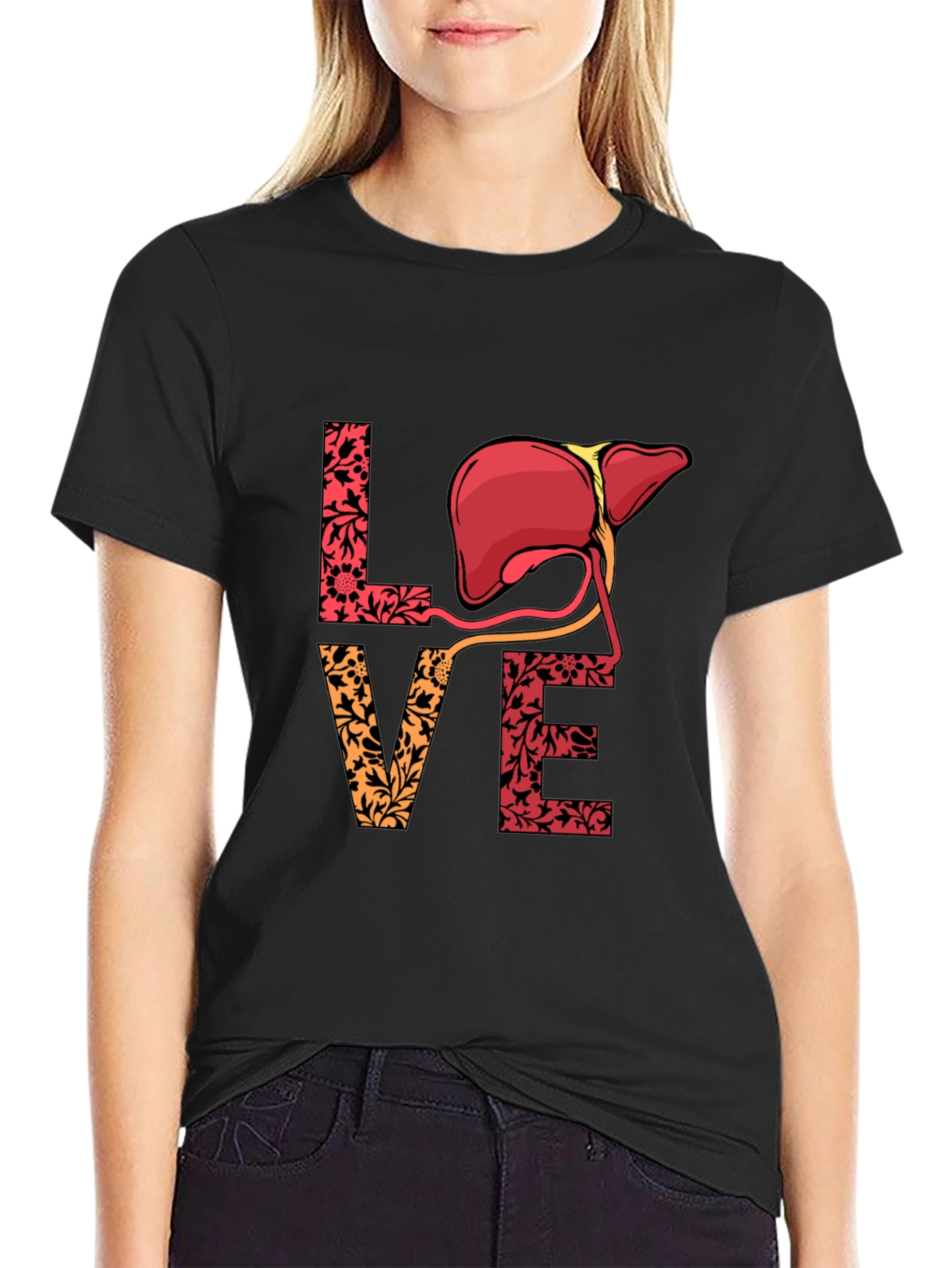 Love Liver T-Shirt - Floral Anatomy Tee
