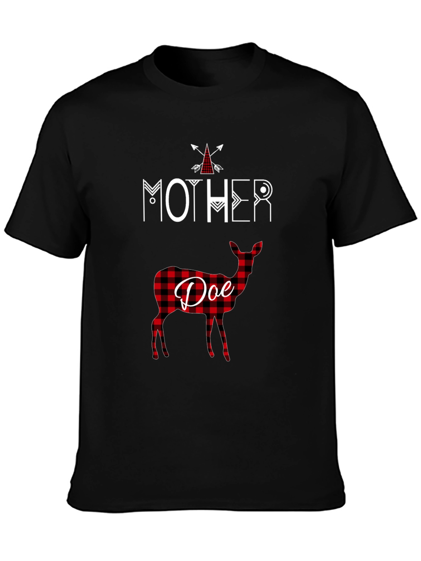 Mother Doe Plaid Deer T-Shirt