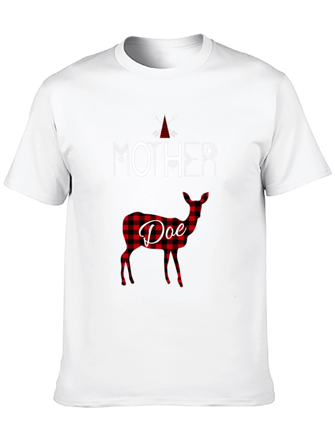 Mother Doe Plaid Deer T-Shirt