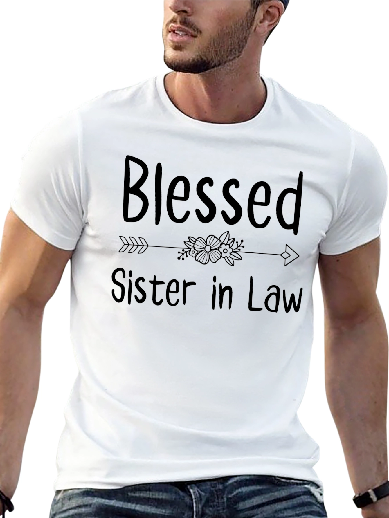 Blessed Sister in Law Black Graphic T-Shirt