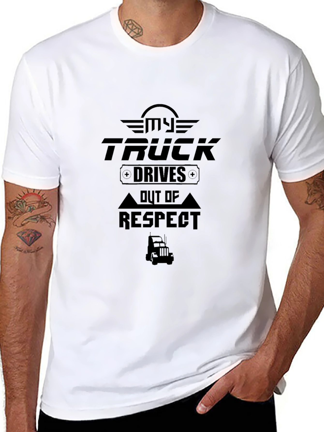 My Truck Drives Out of Respect Black T-Shirt