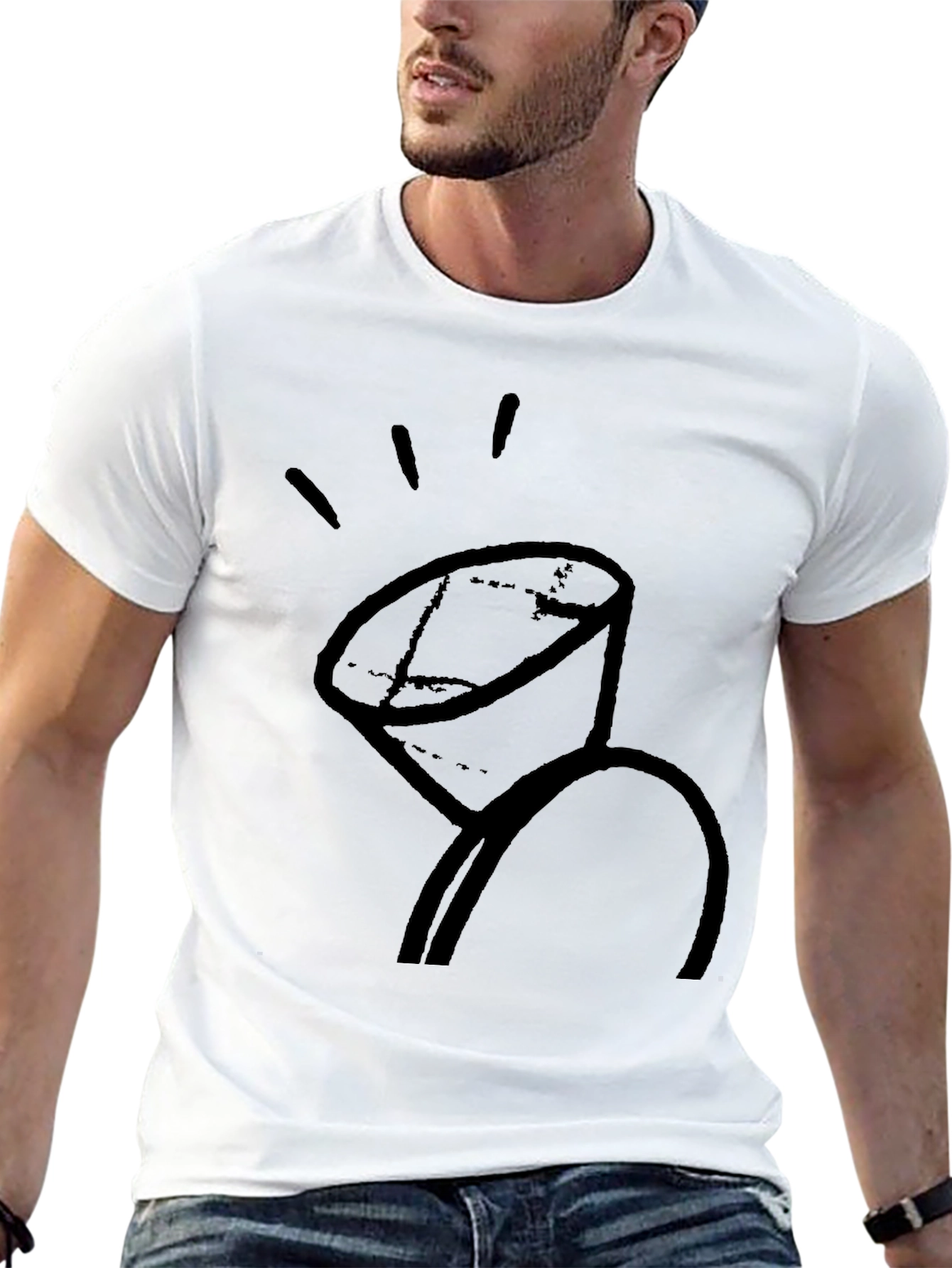 Diamond Ring Graphic Tee - Unisex Black T-Shirt