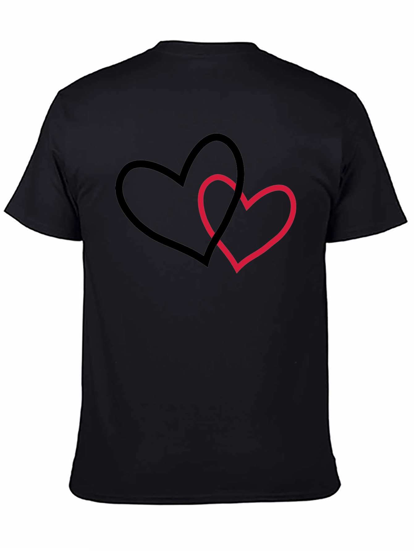 Interlocking Hearts Graphic Tee - Black