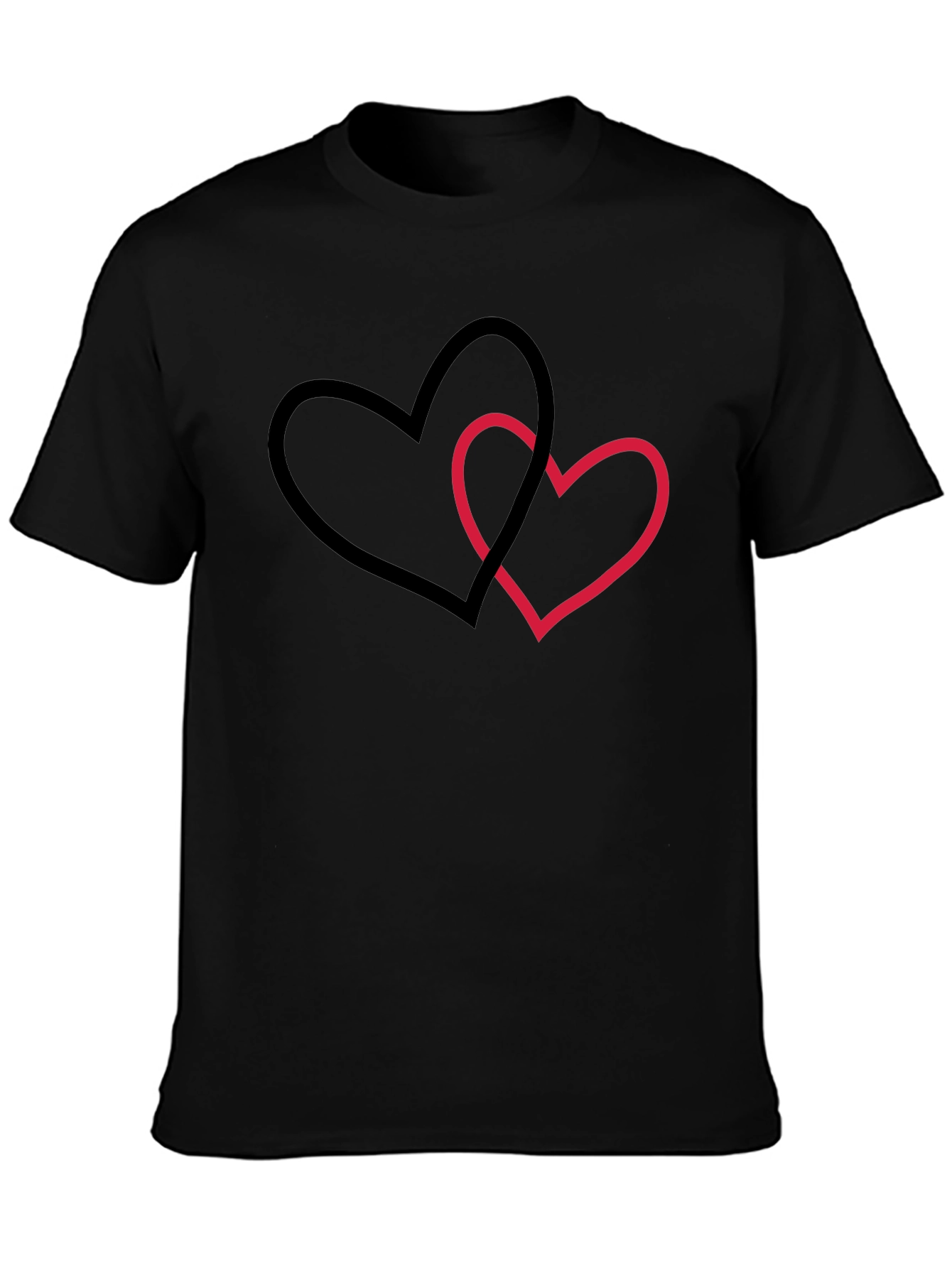 Interlocking Hearts Graphic Tee - Black