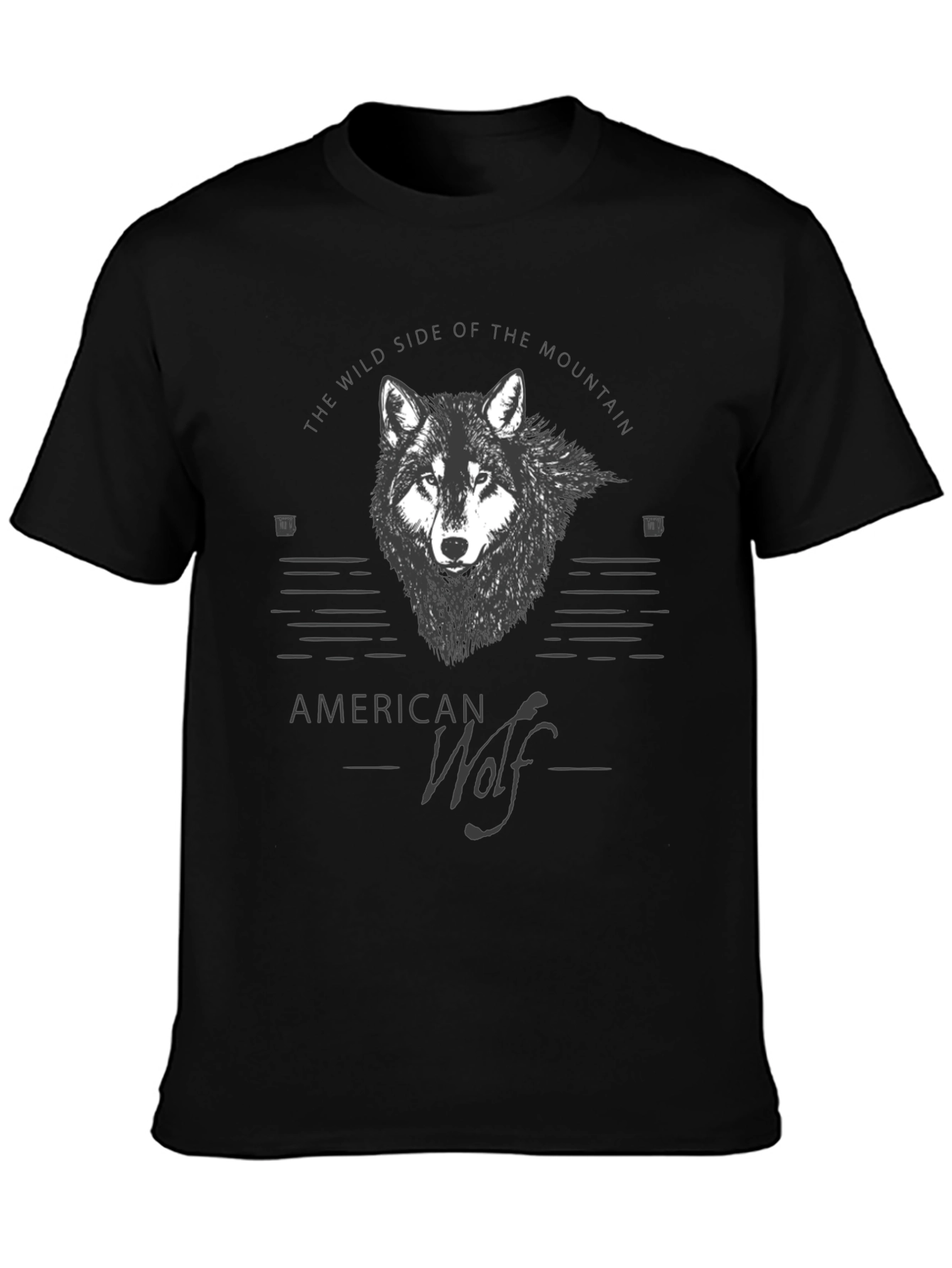 American Wolf Graphic T-Shirt - Mountain Wild Side