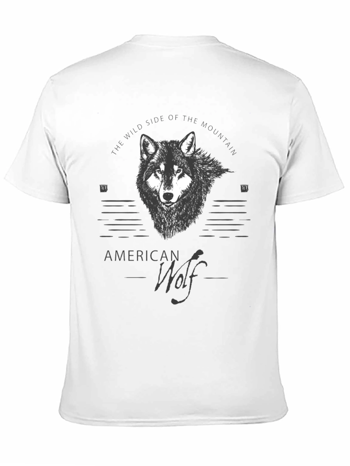 American Wolf Graphic T-Shirt - Mountain Wild Side