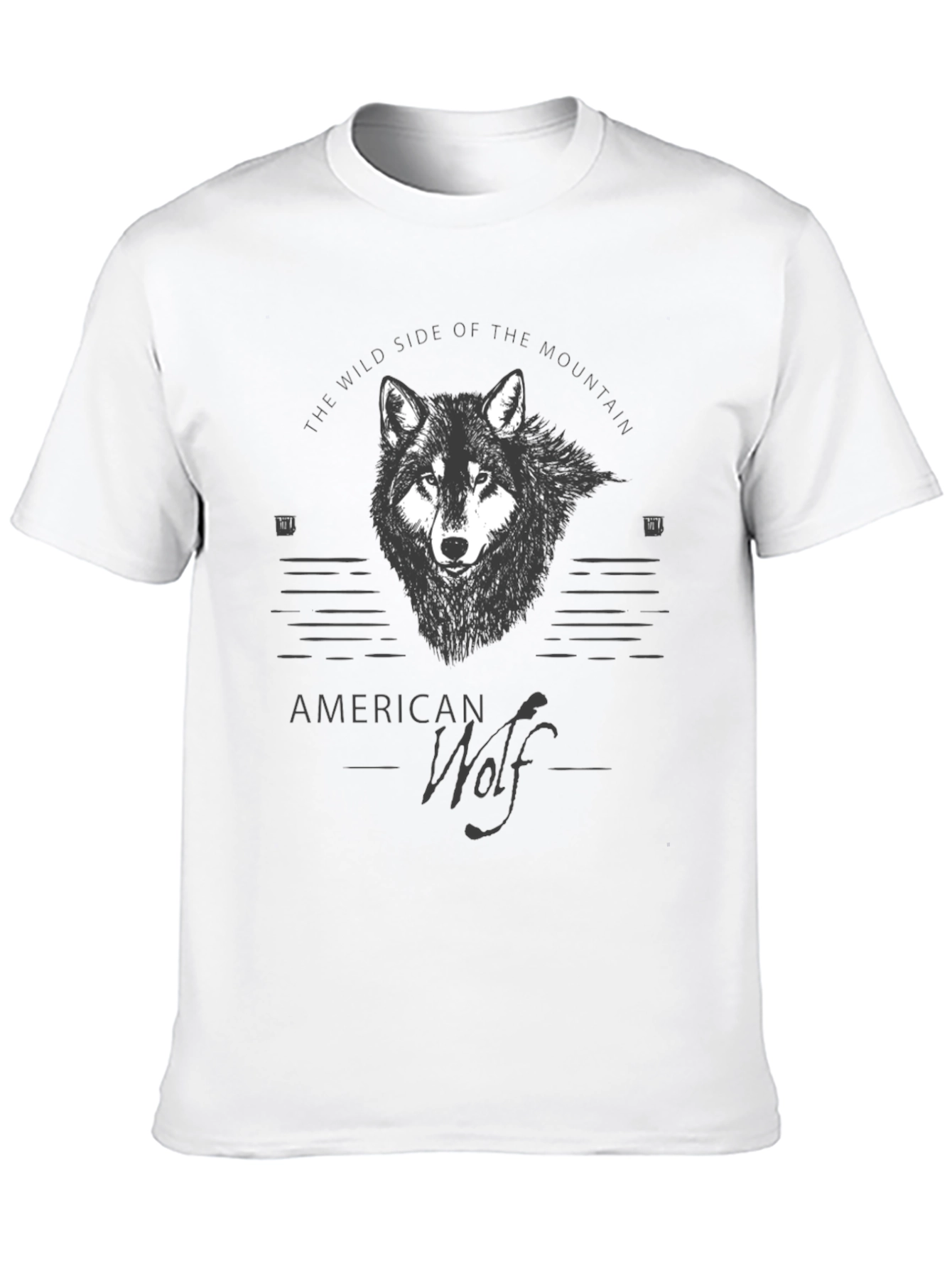 American Wolf Graphic T-Shirt - Mountain Wild Side