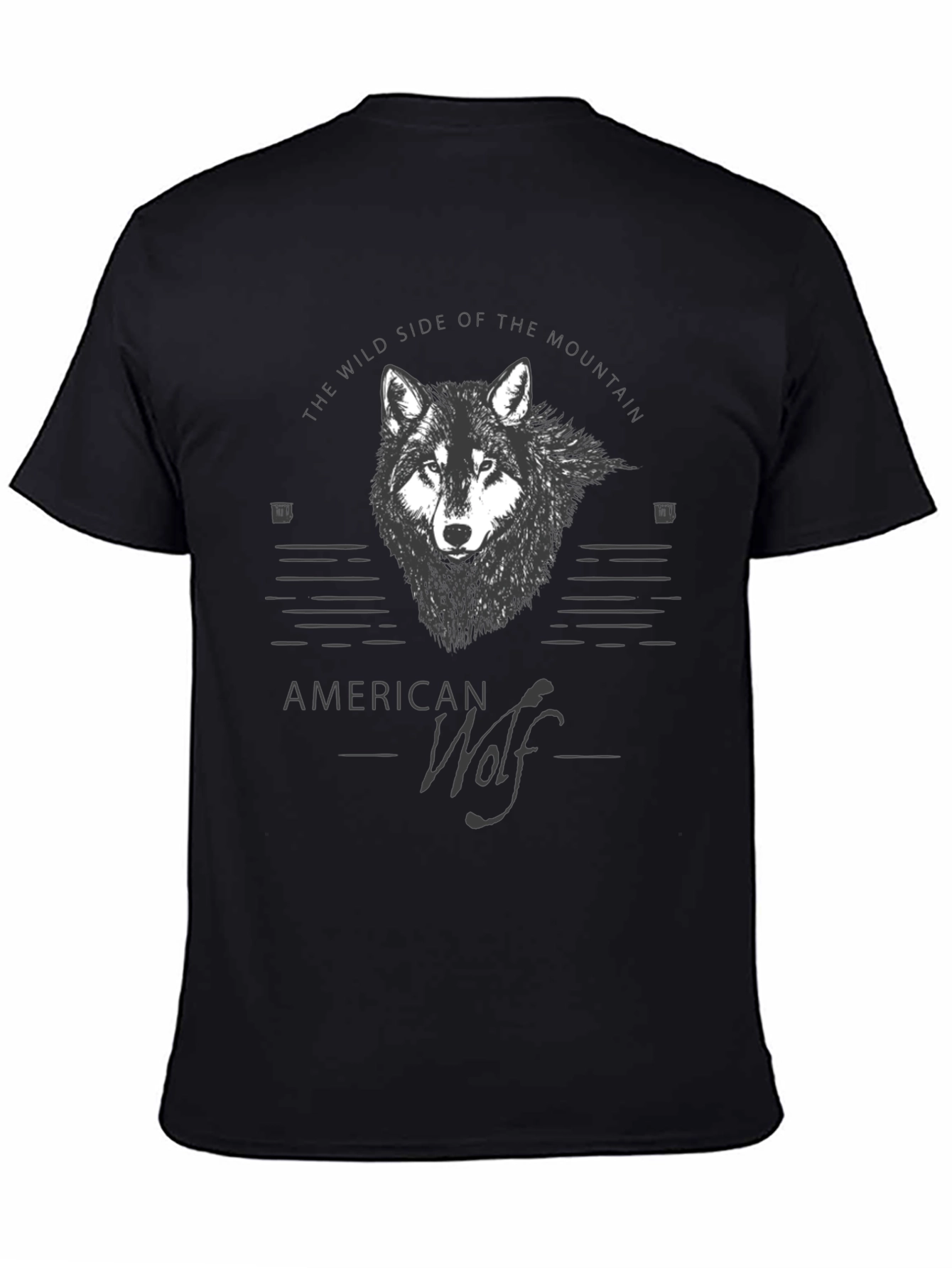 American Wolf Graphic T-Shirt - Mountain Wild Side