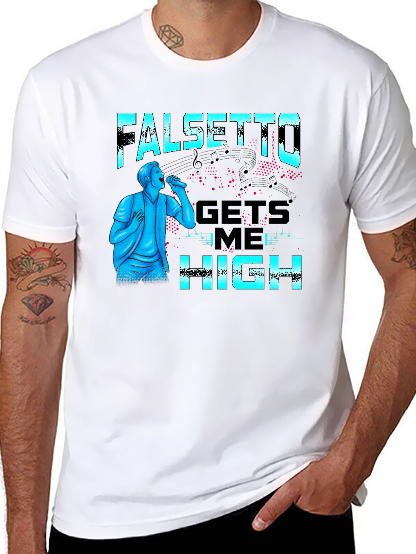Falsetto Gets Me High Graphic Tee