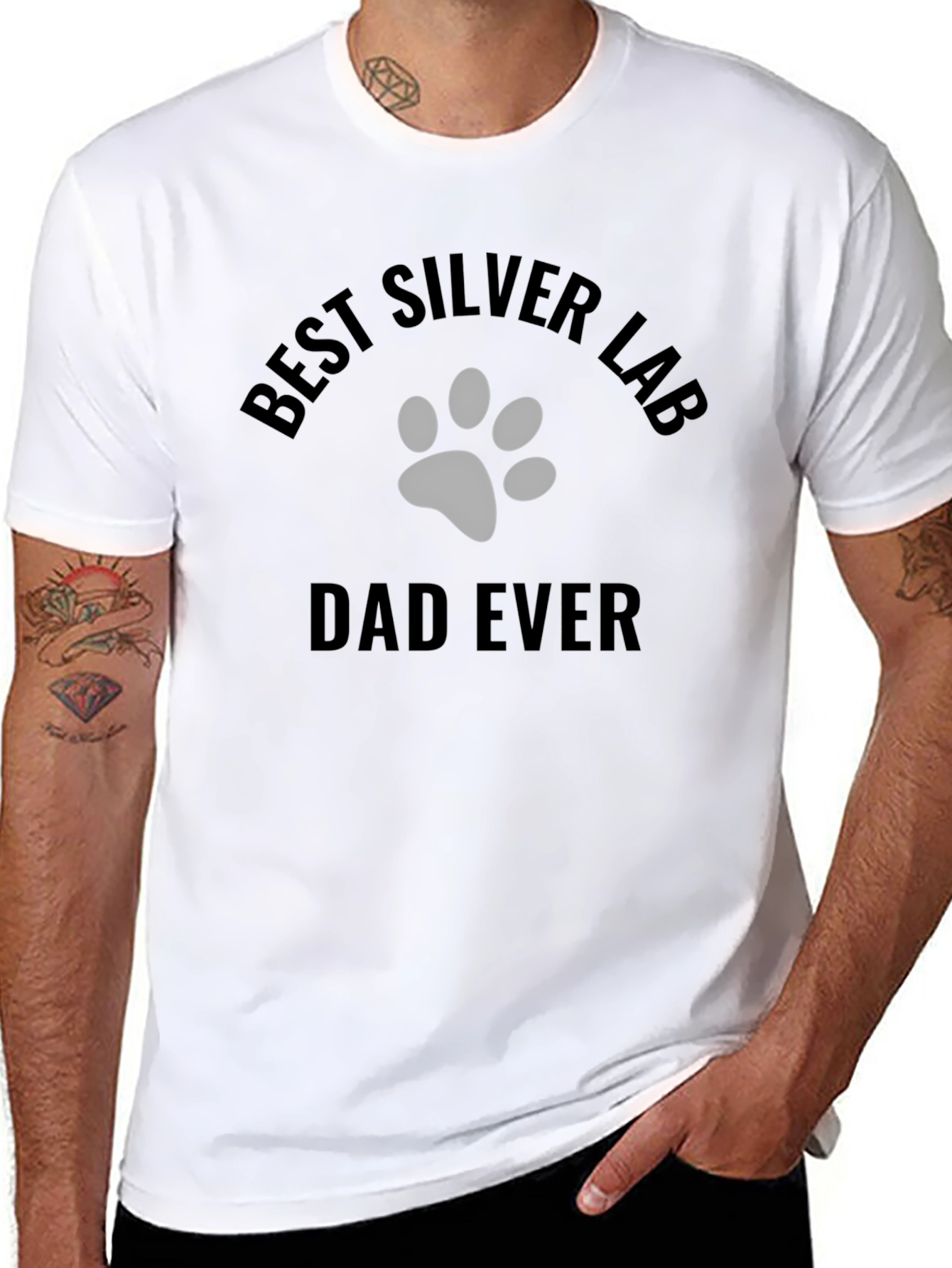 Best Silver Lab Dad Ever T-Shirt