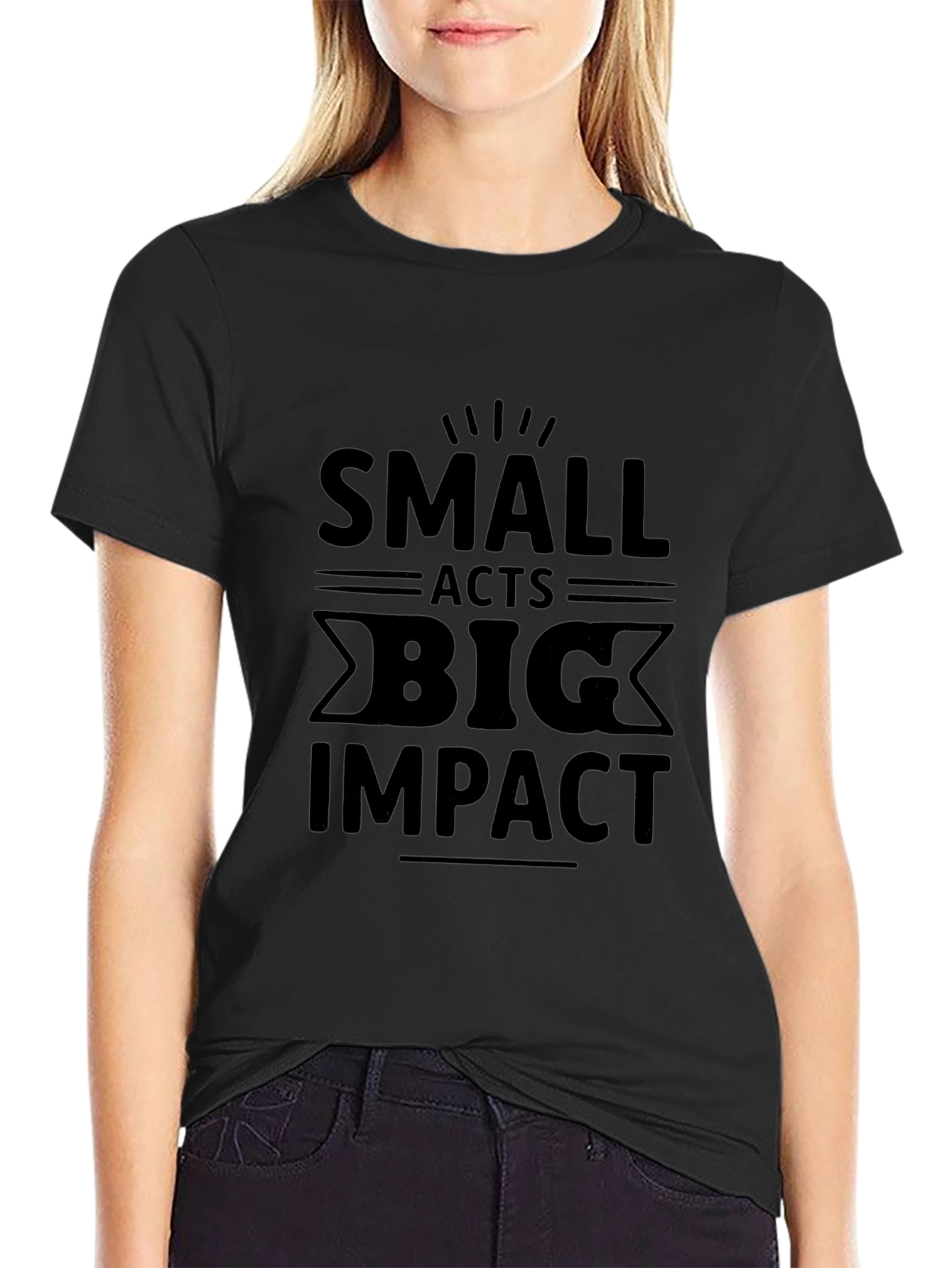 Small Acts Big Impact Graphic Tee - Black