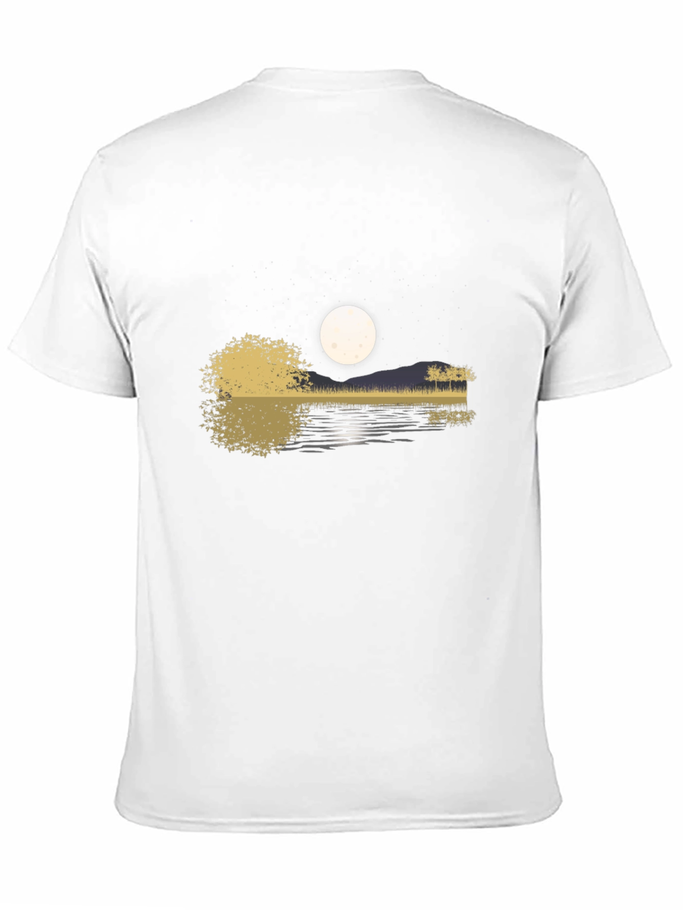 Guitar Lake Moon Mens T-Shirt