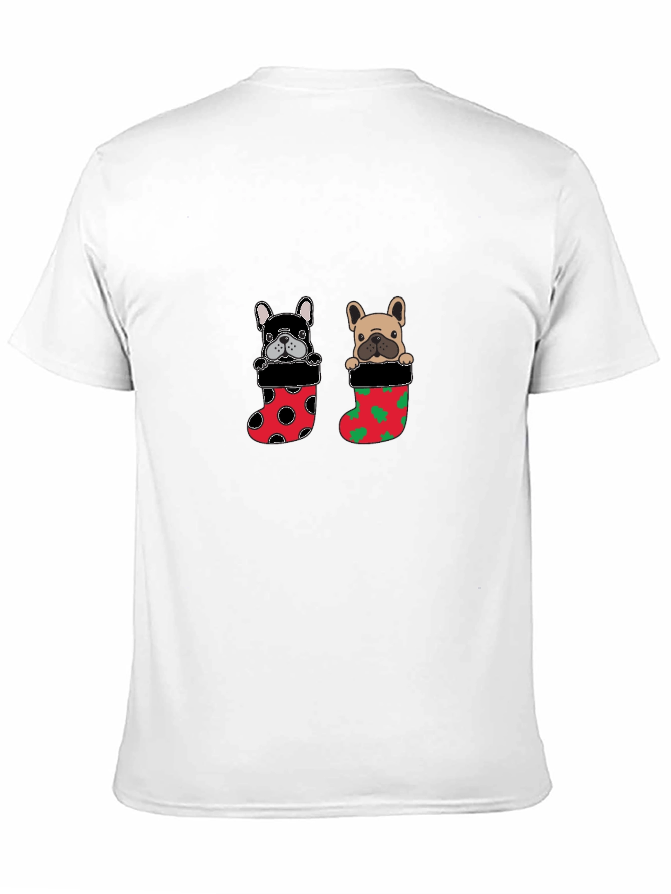 Festive Bulldog in Stocking Christmas T-Shirt