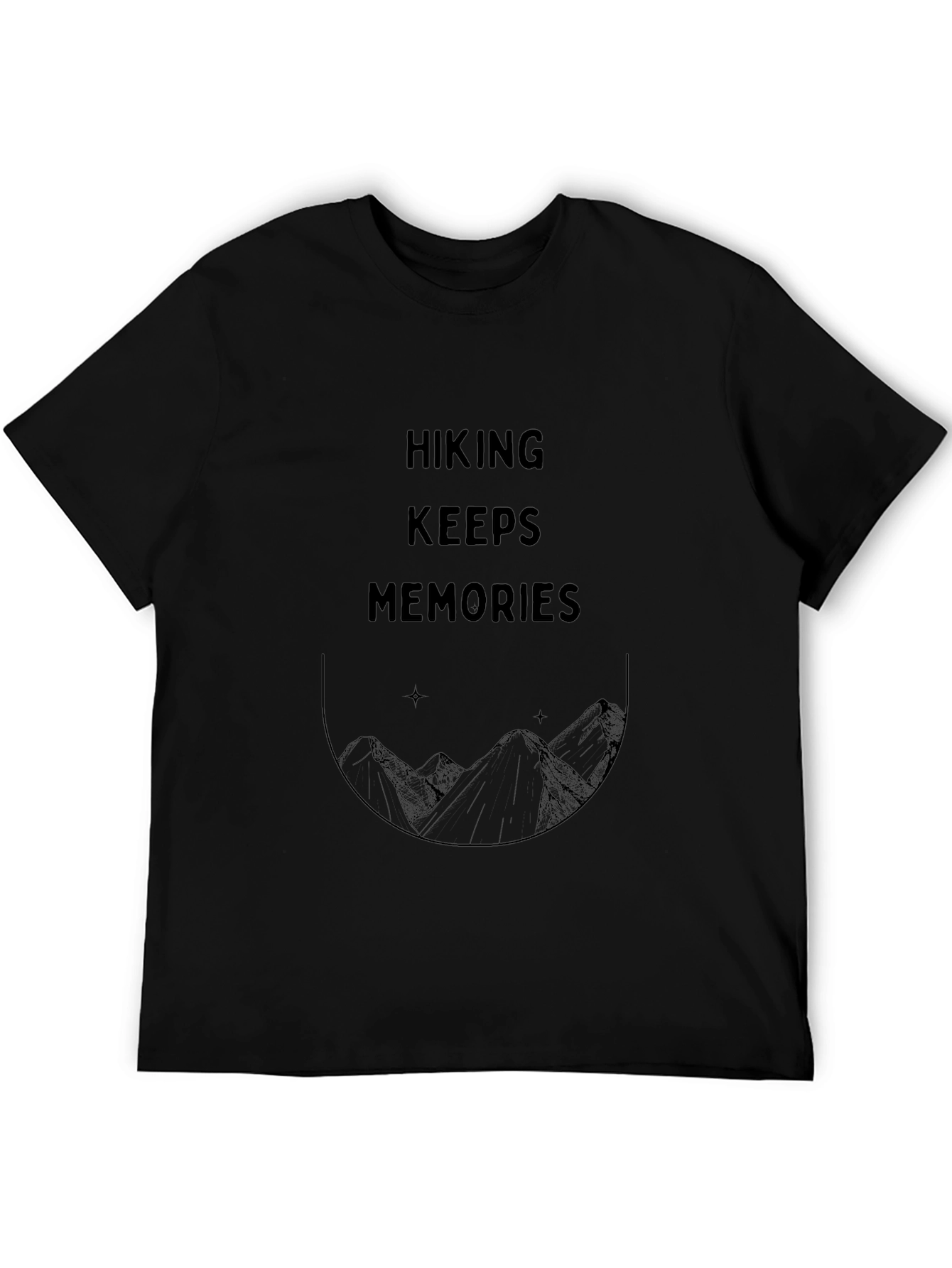 Hiking Memories Graphic Tee - Black Cotton T-Shirt