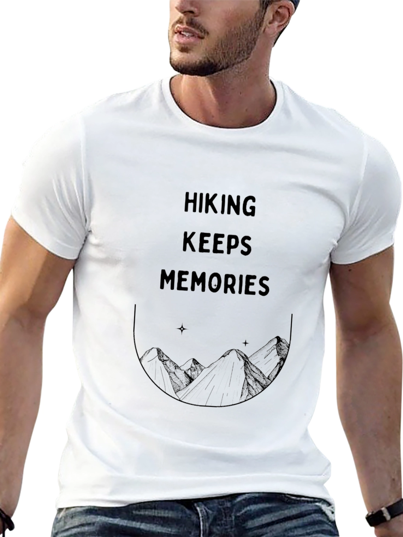 Hiking Memories Graphic Tee - Black Cotton T-Shirt