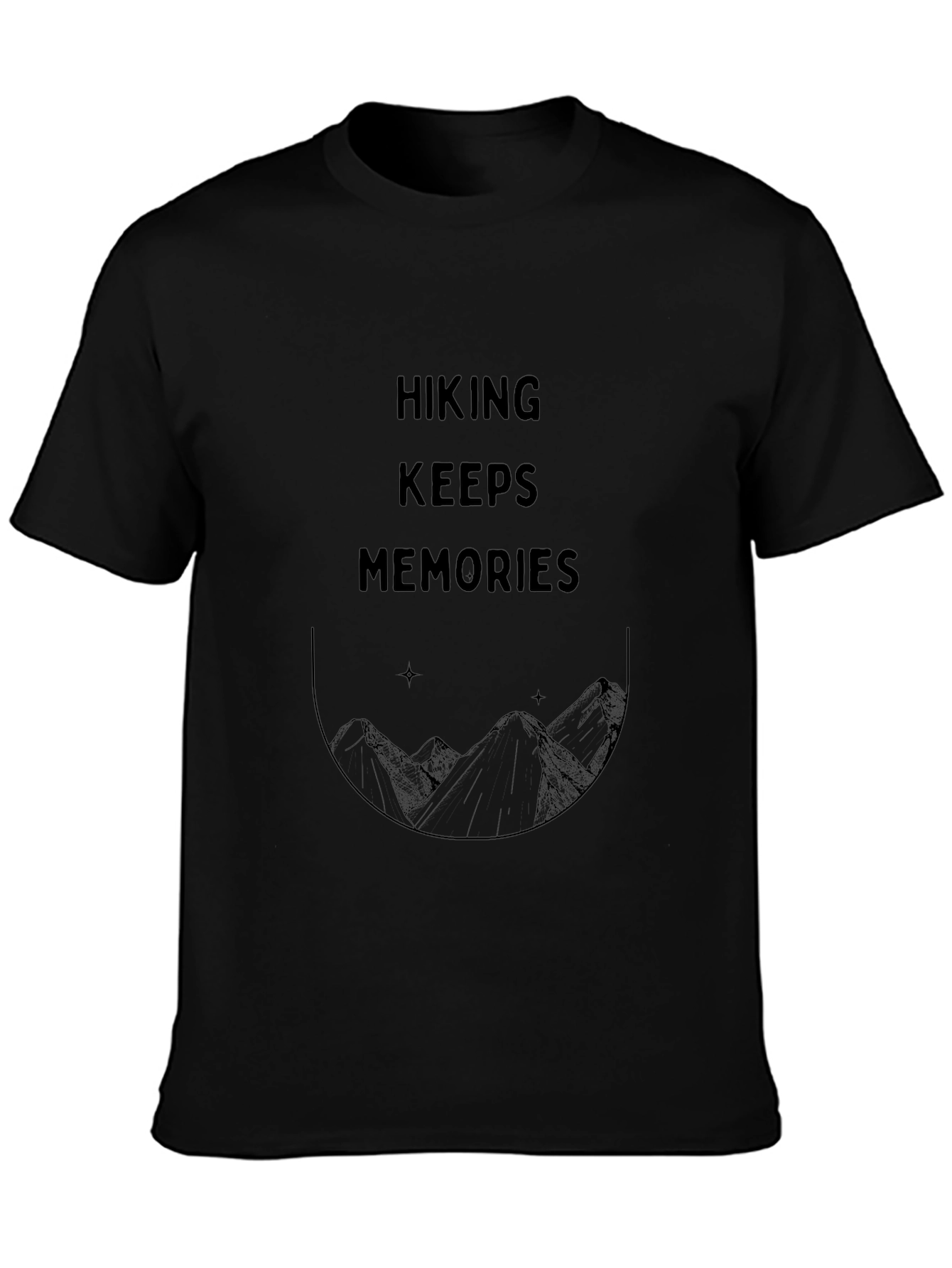 Hiking Memories Graphic Tee - Black Cotton T-Shirt