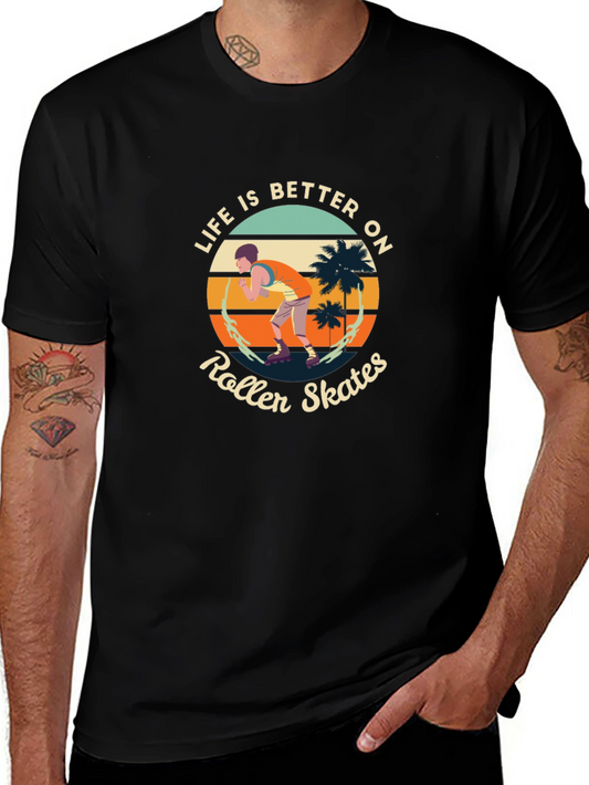 Life is Better on Roller Skates Black Tee