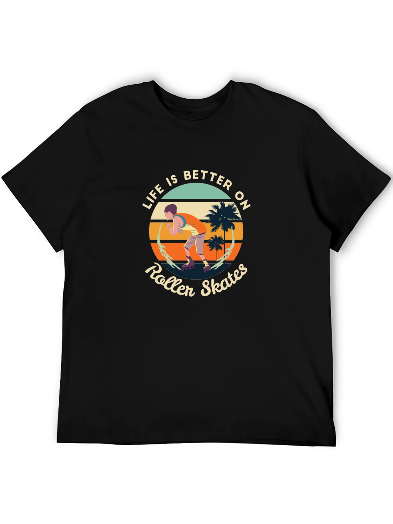 Life is Better on Roller Skates Black Tee