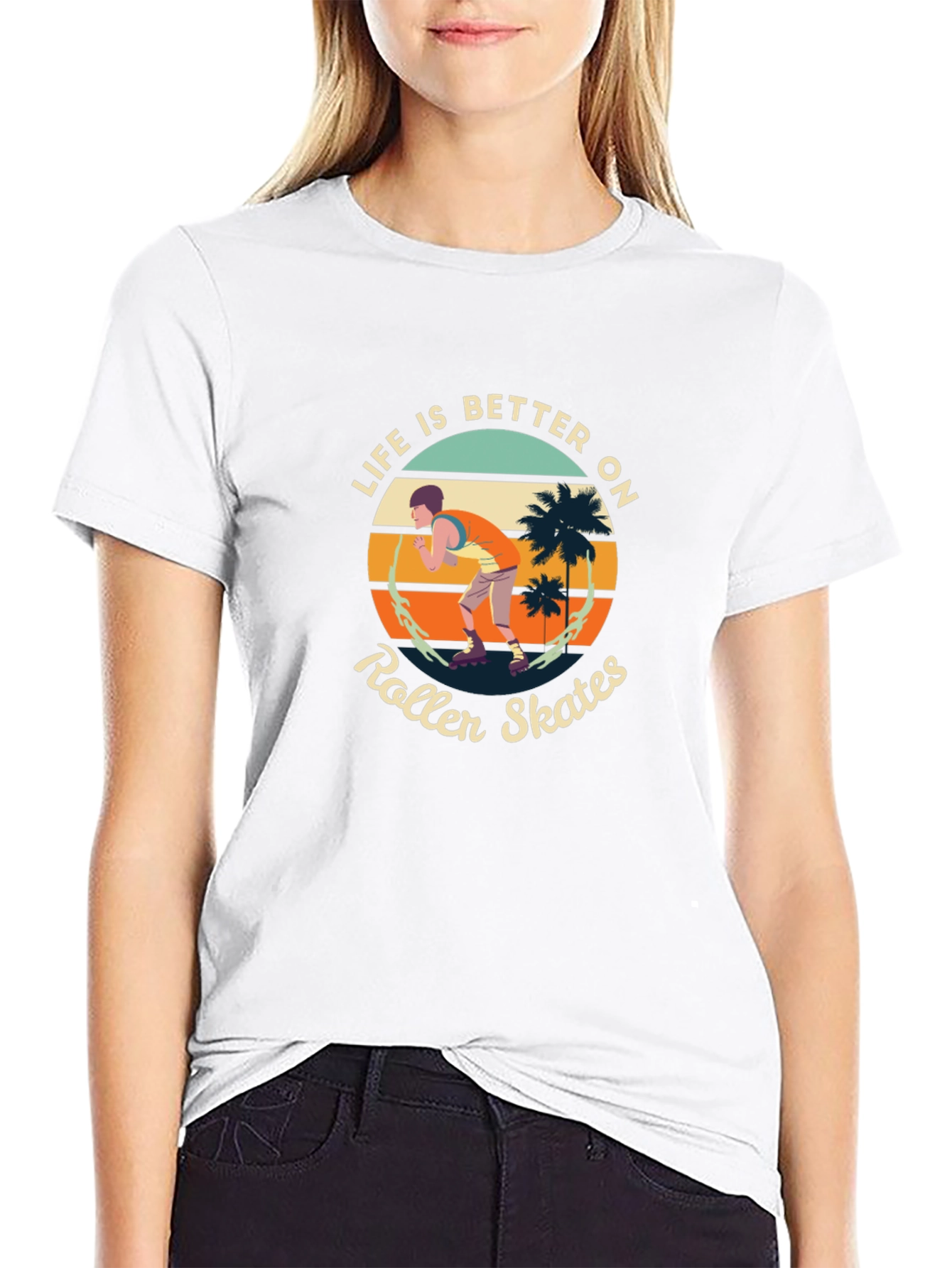 Life is Better on Roller Skates Black Tee