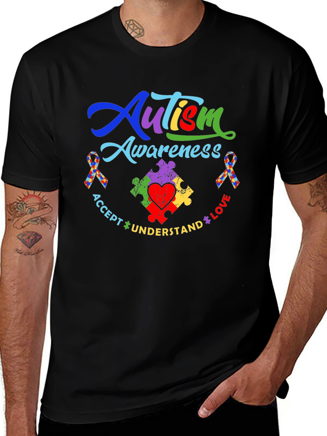 Autism Awareness T-Shirt - Accept Understand Love