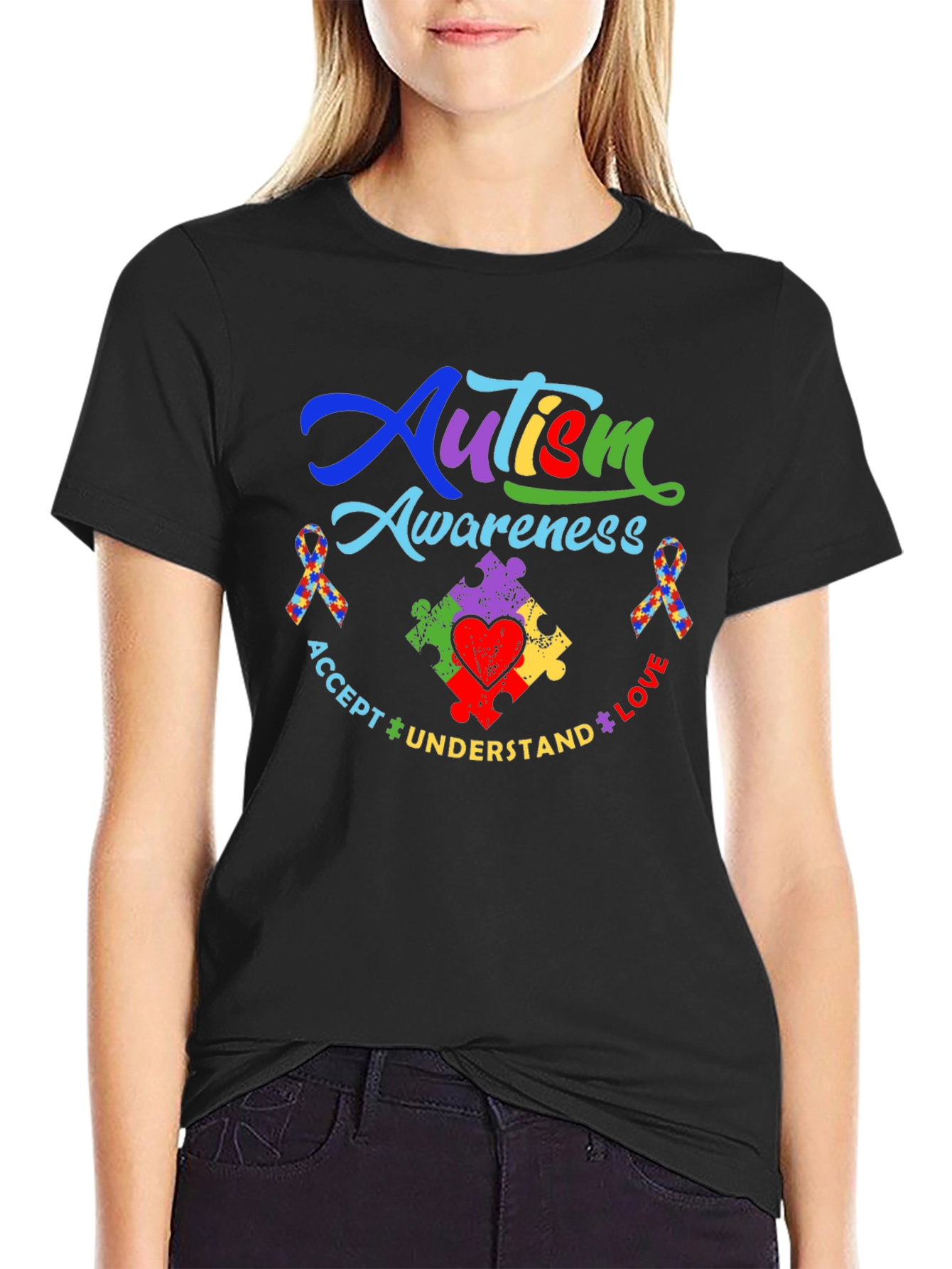 Autism Awareness T-Shirt - Accept Understand Love