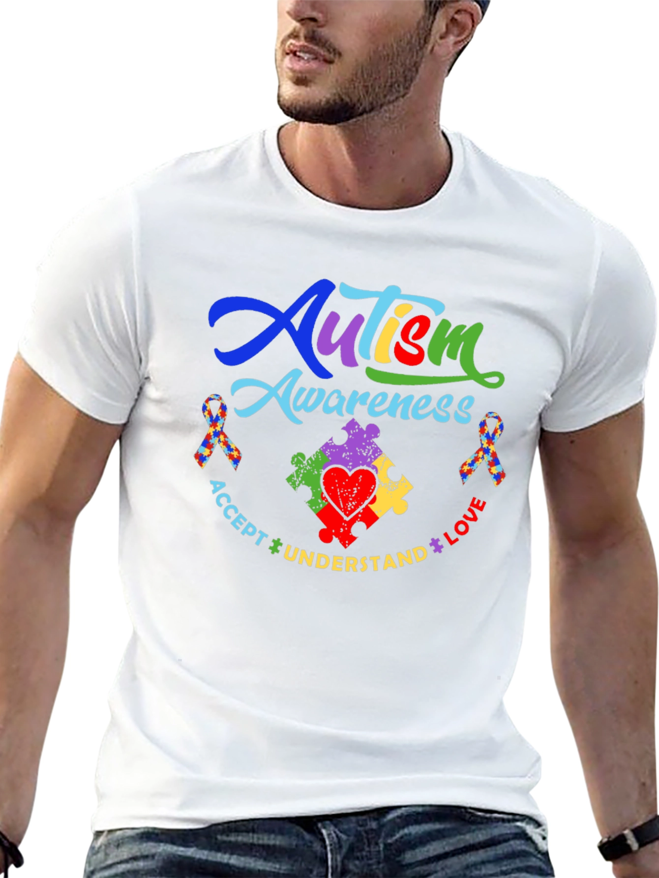 Autism Awareness T-Shirt - Accept Understand Love