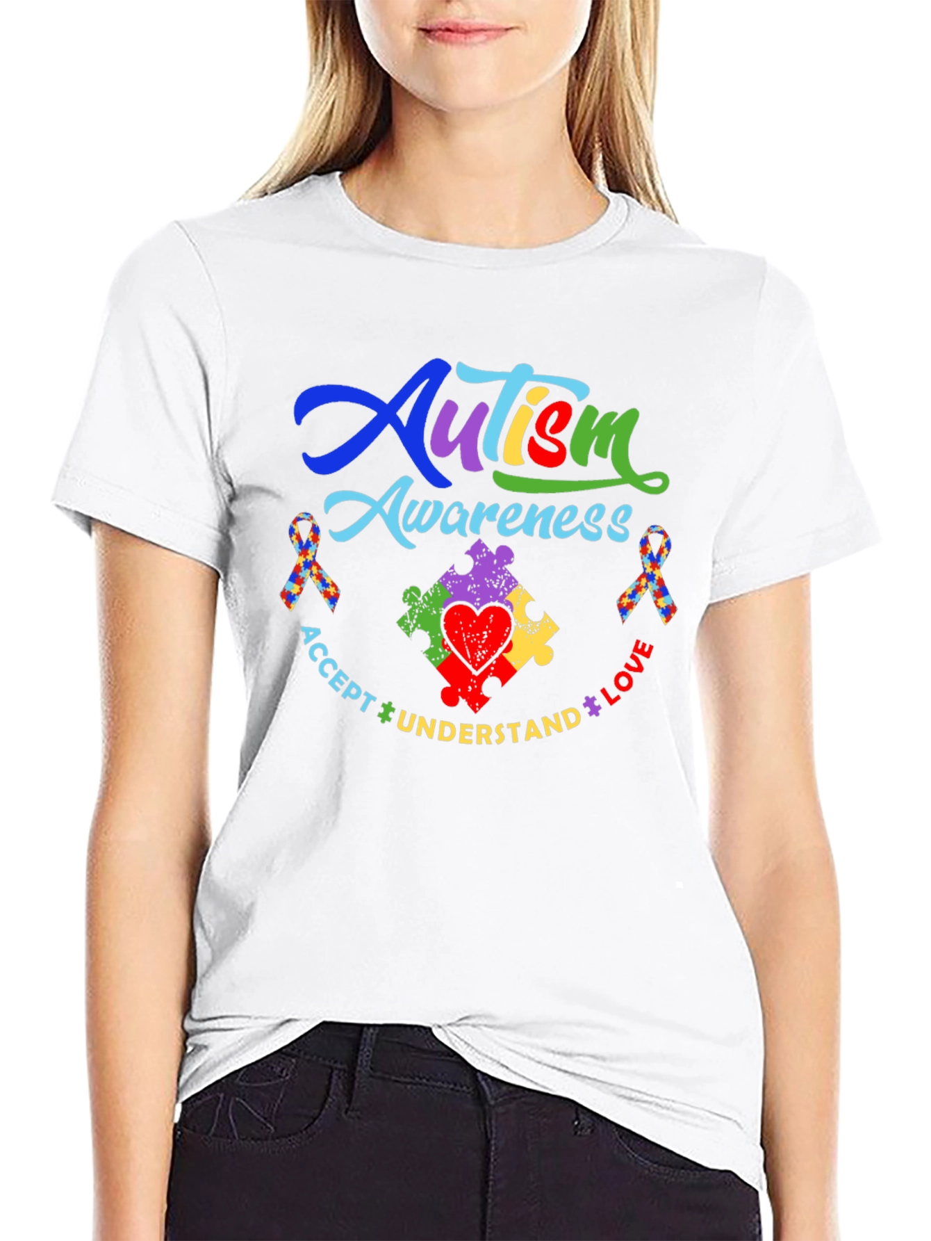 Autism Awareness T-Shirt - Accept Understand Love