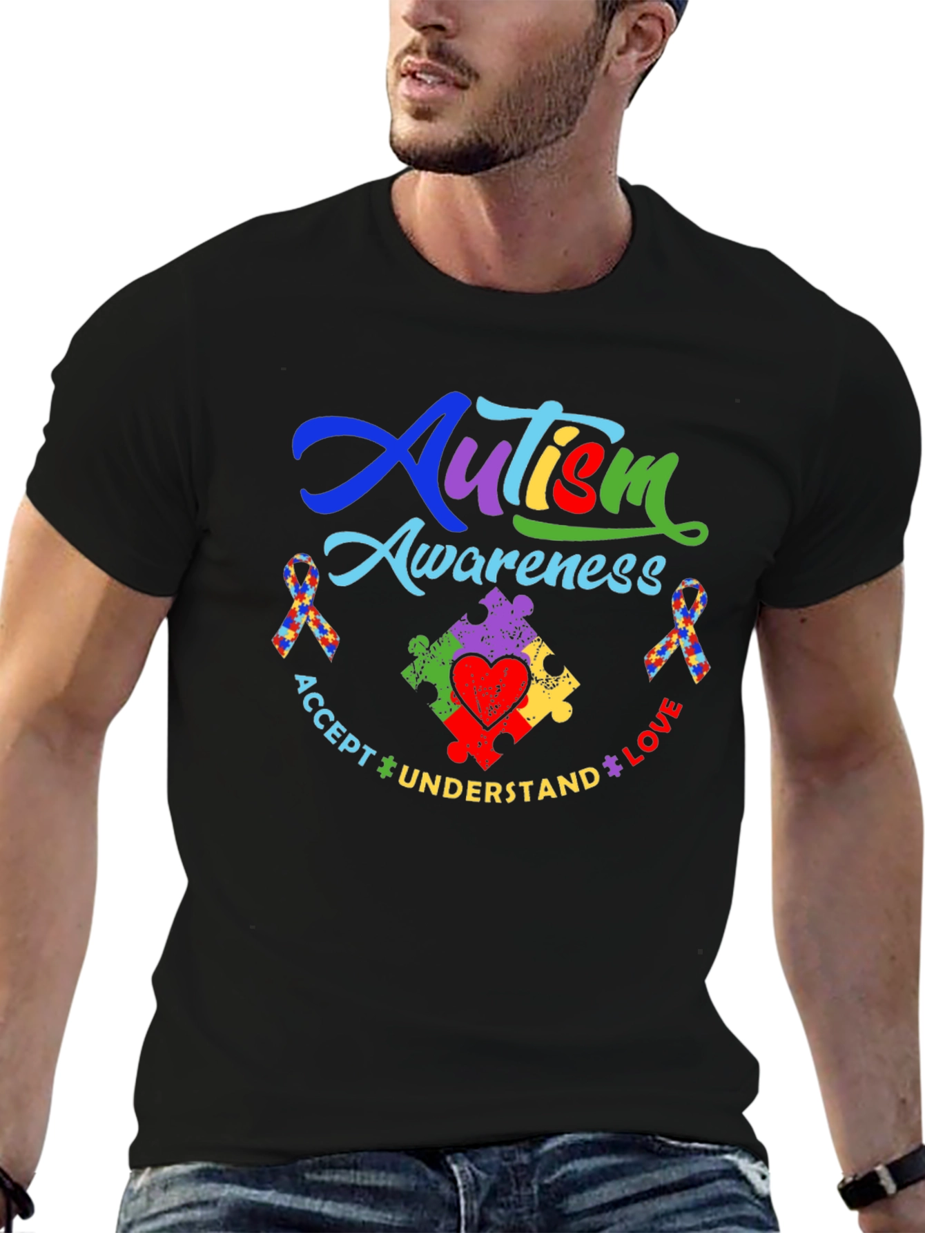 Autism Awareness T-Shirt - Accept Understand Love