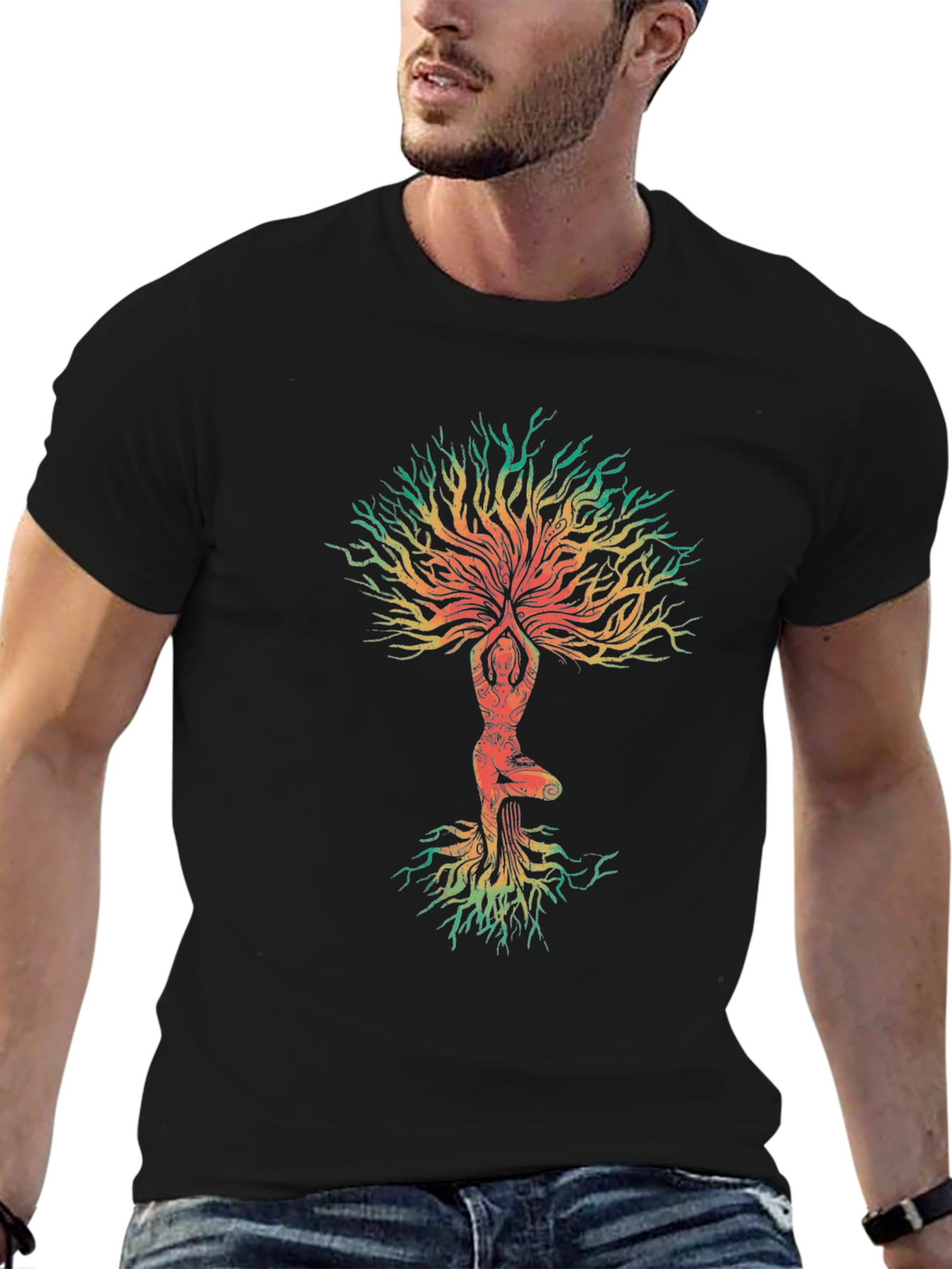 Yoga Tree of Life Graphic Tee - Black