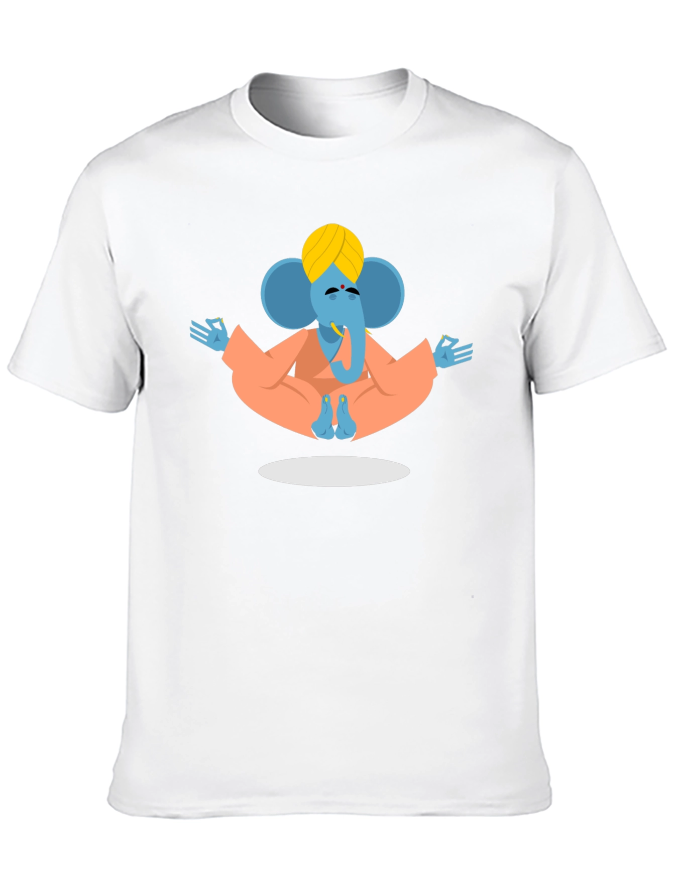 Meditating Ganesha Graphic Tee - Black Cotton Blend