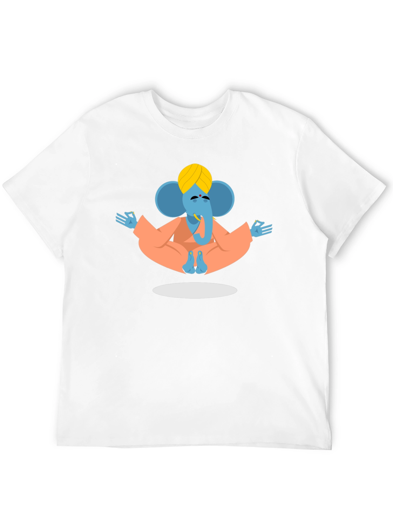 Meditating Ganesha Graphic Tee - Black Cotton Blend