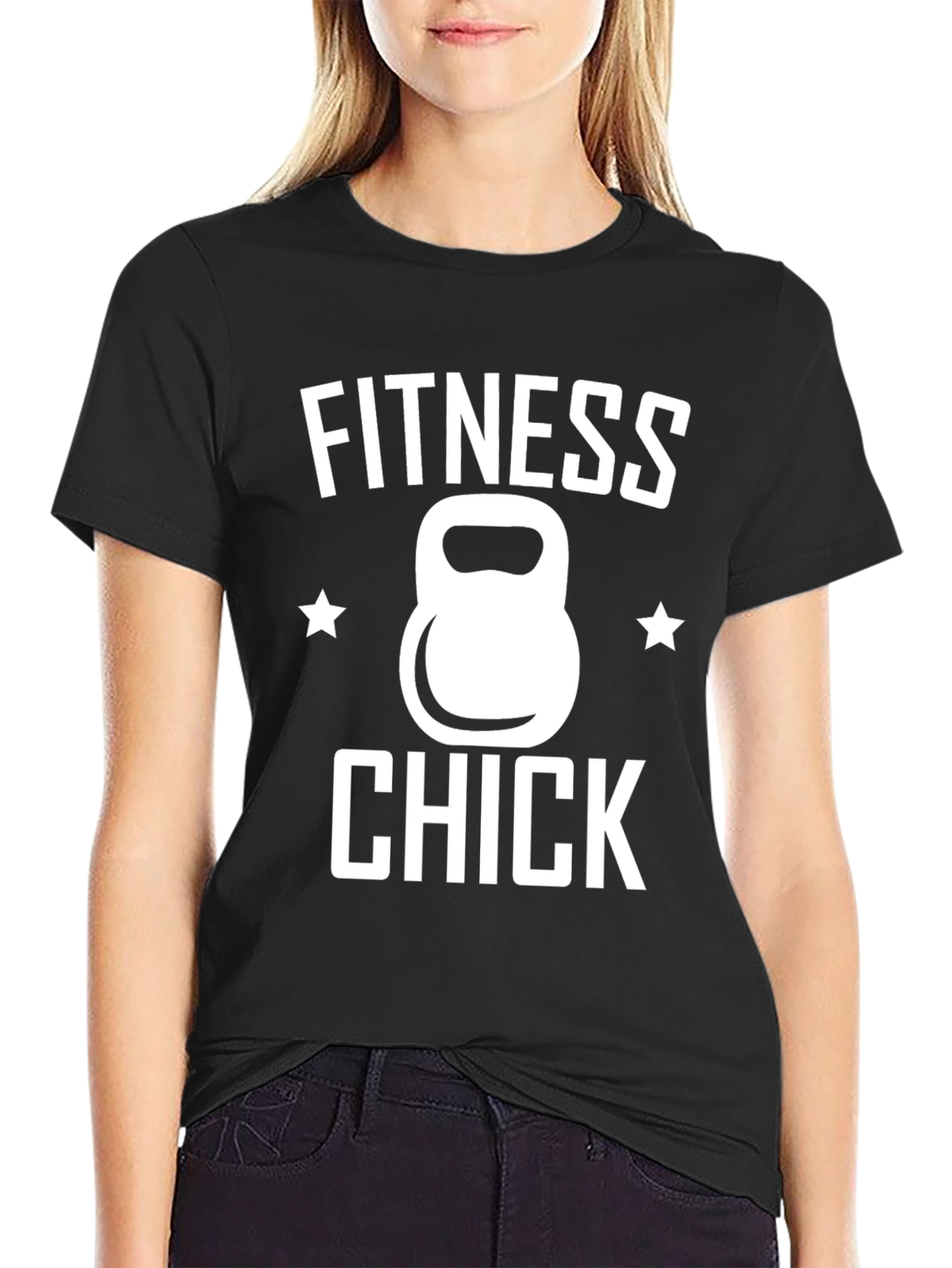 Fitness Chick Kettlebell T-Shirt Gym Workout Tee