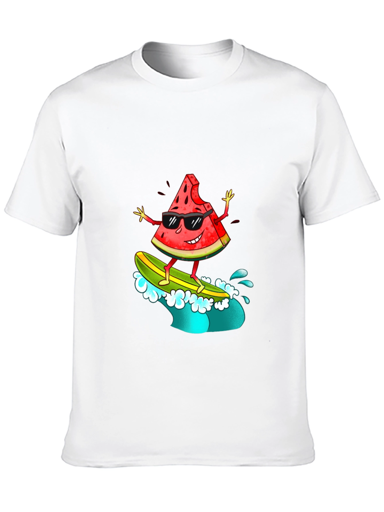 Cool Watermelon Surfer Graphic T-Shirt