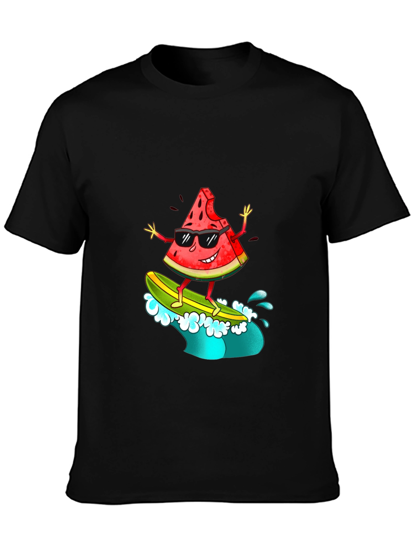 Cool Watermelon Surfer Graphic T-Shirt