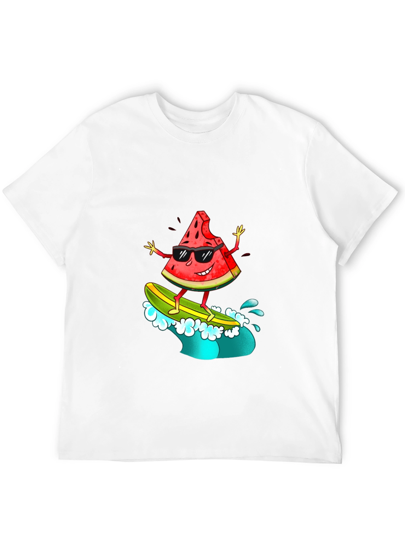 Cool Watermelon Surfer Graphic T-Shirt