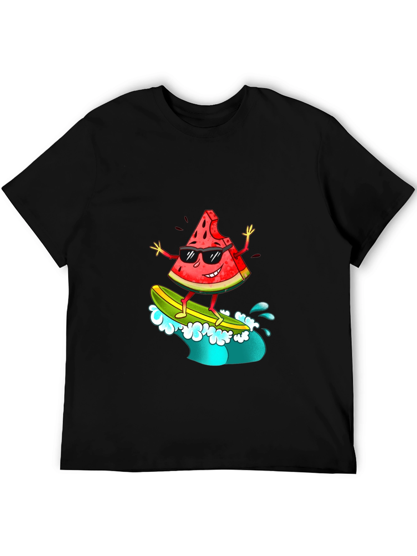 Cool Watermelon Surfer Graphic T-Shirt
