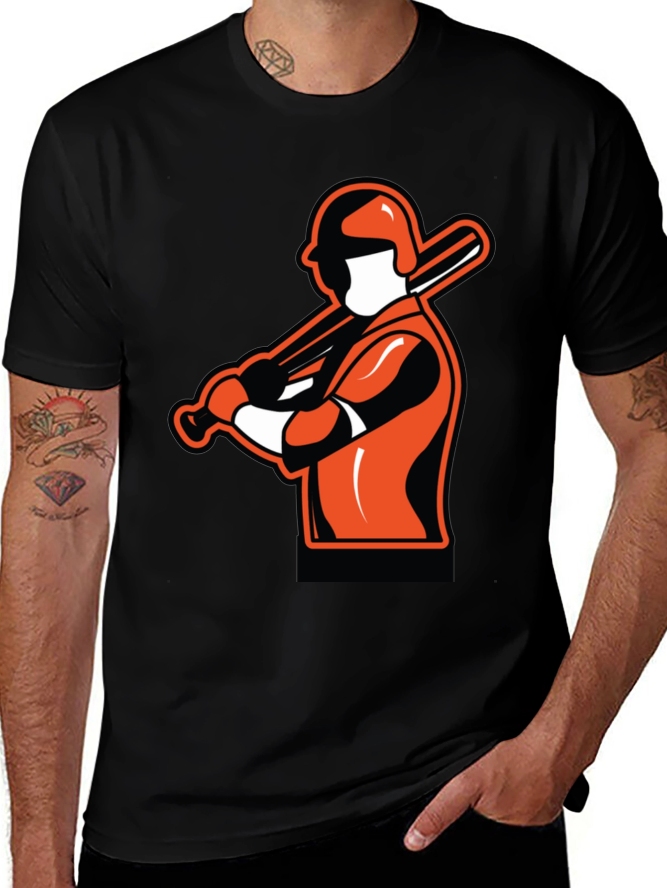 Baseball Player Graphic T-Shirt