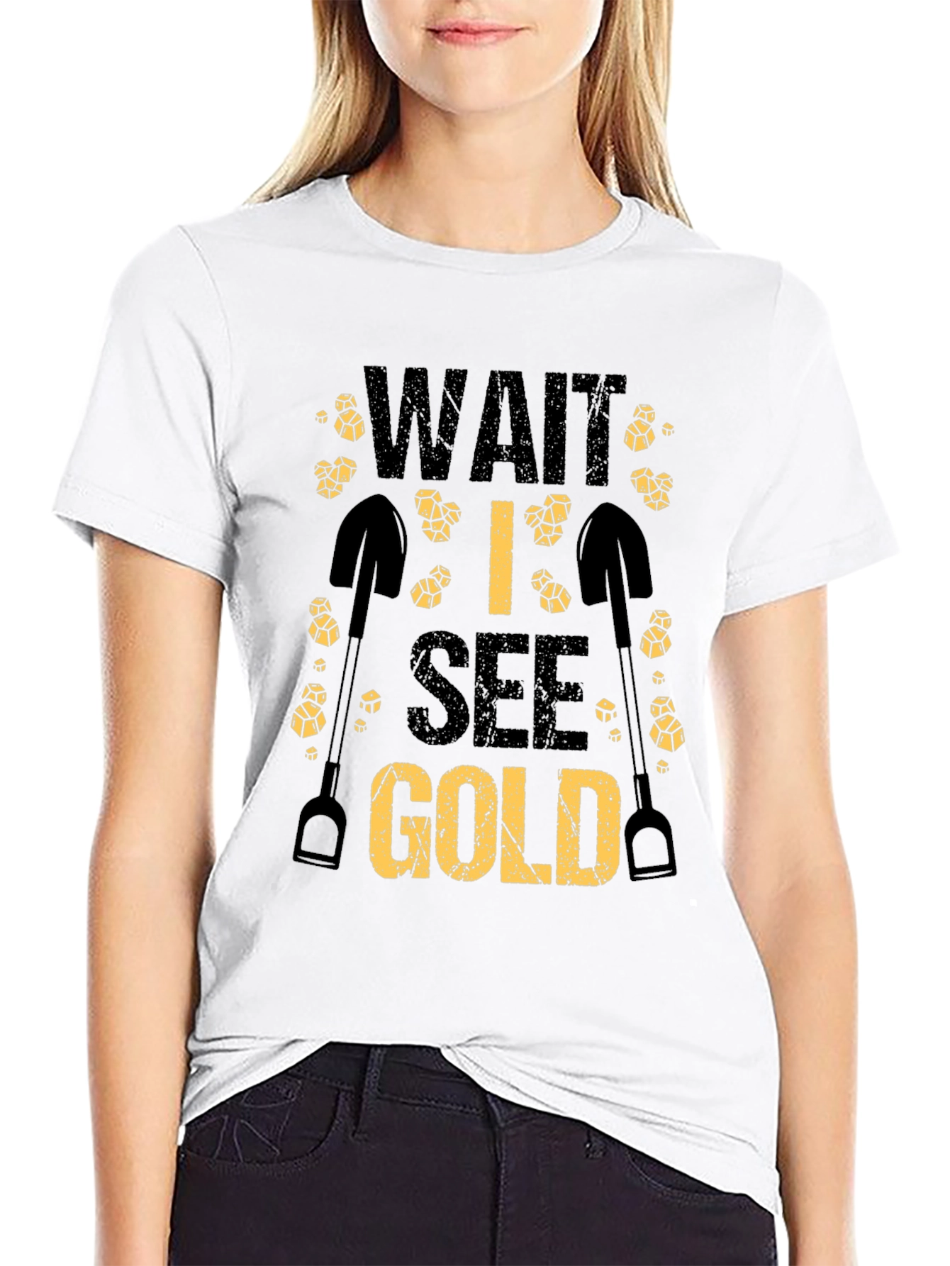 Wait I See Gold Funny Mining T-Shirt