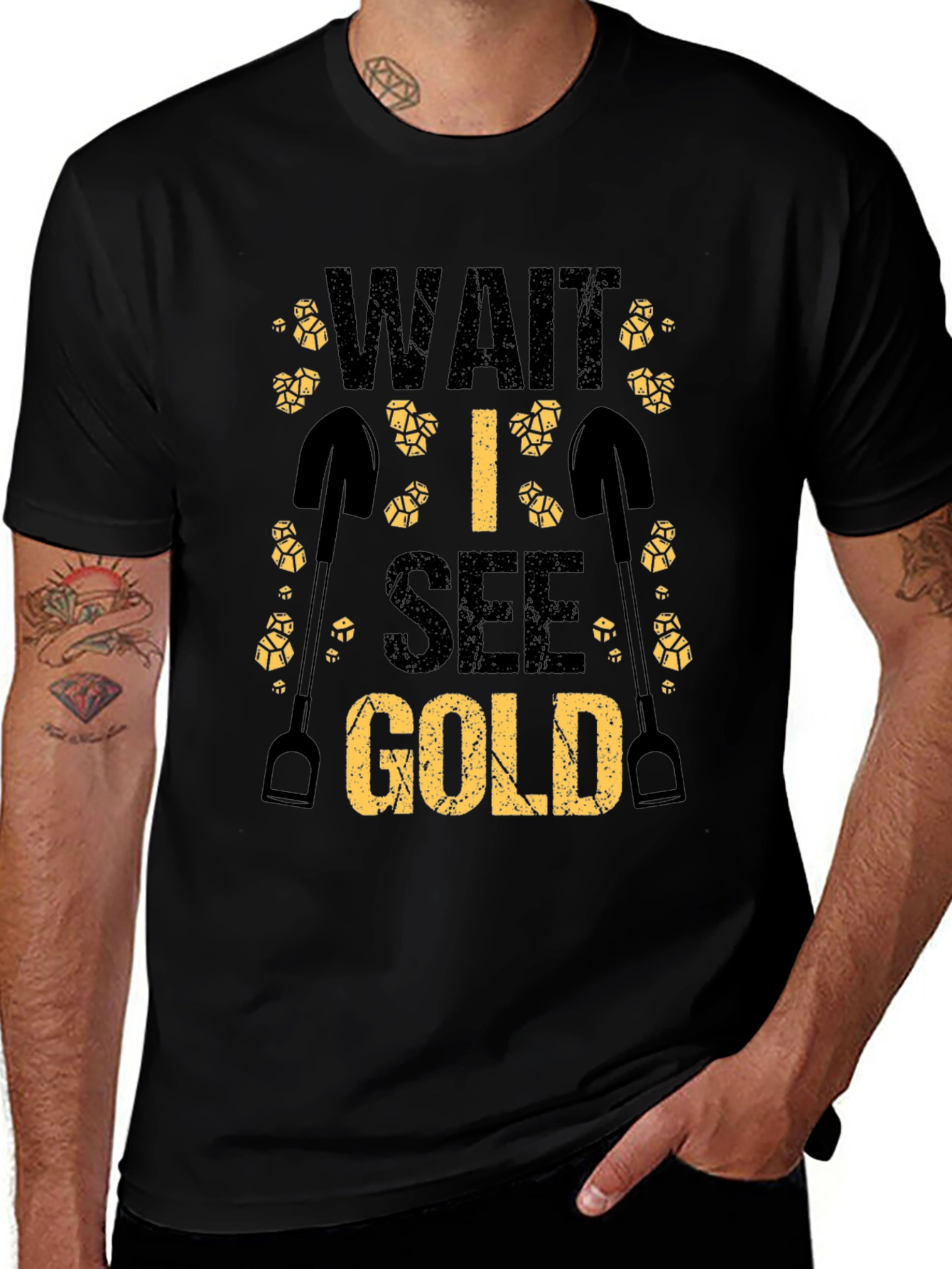 Wait I See Gold Funny Mining T-Shirt