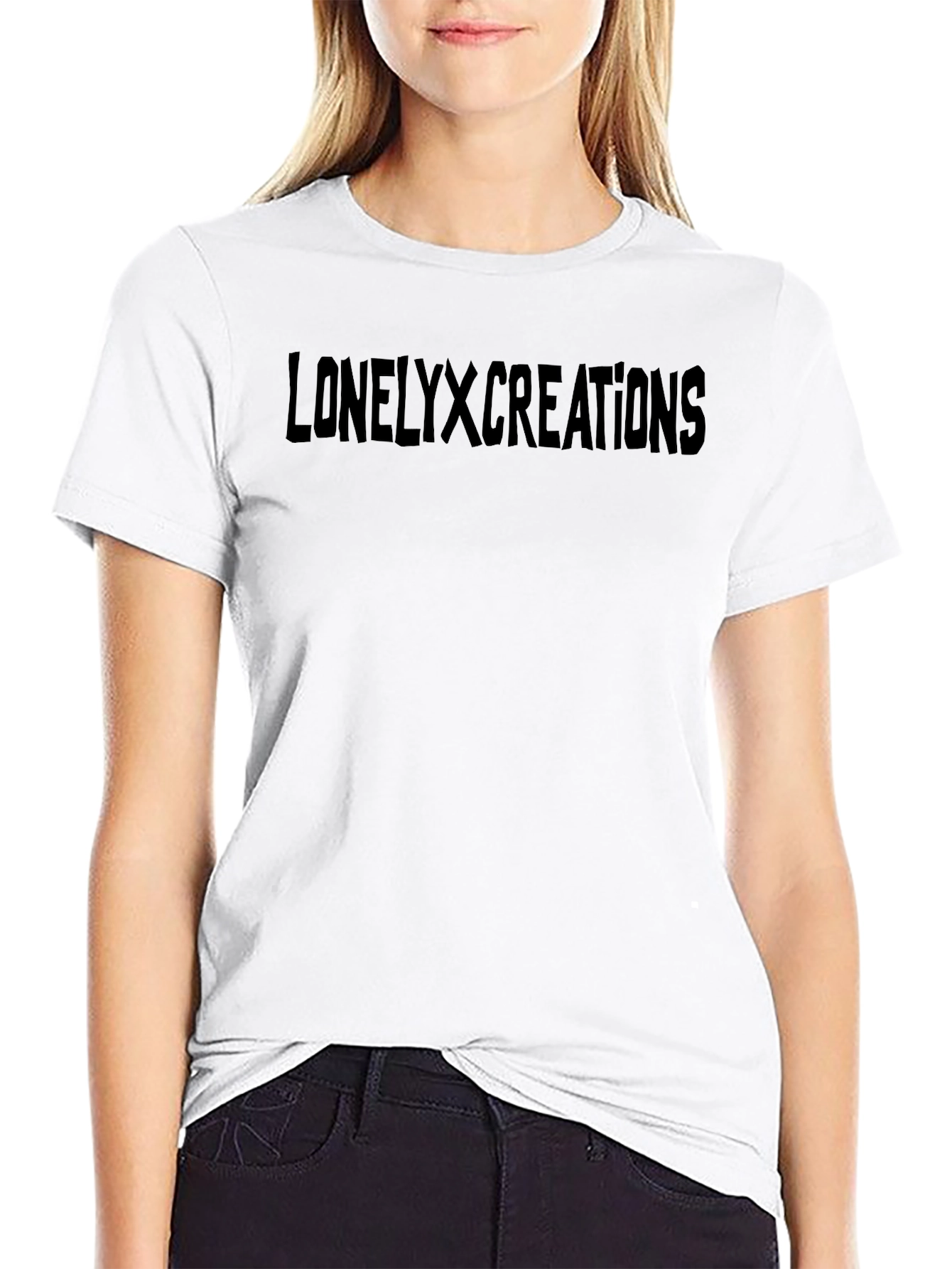 Lonelyxcreations Black Graphic T-Shirt