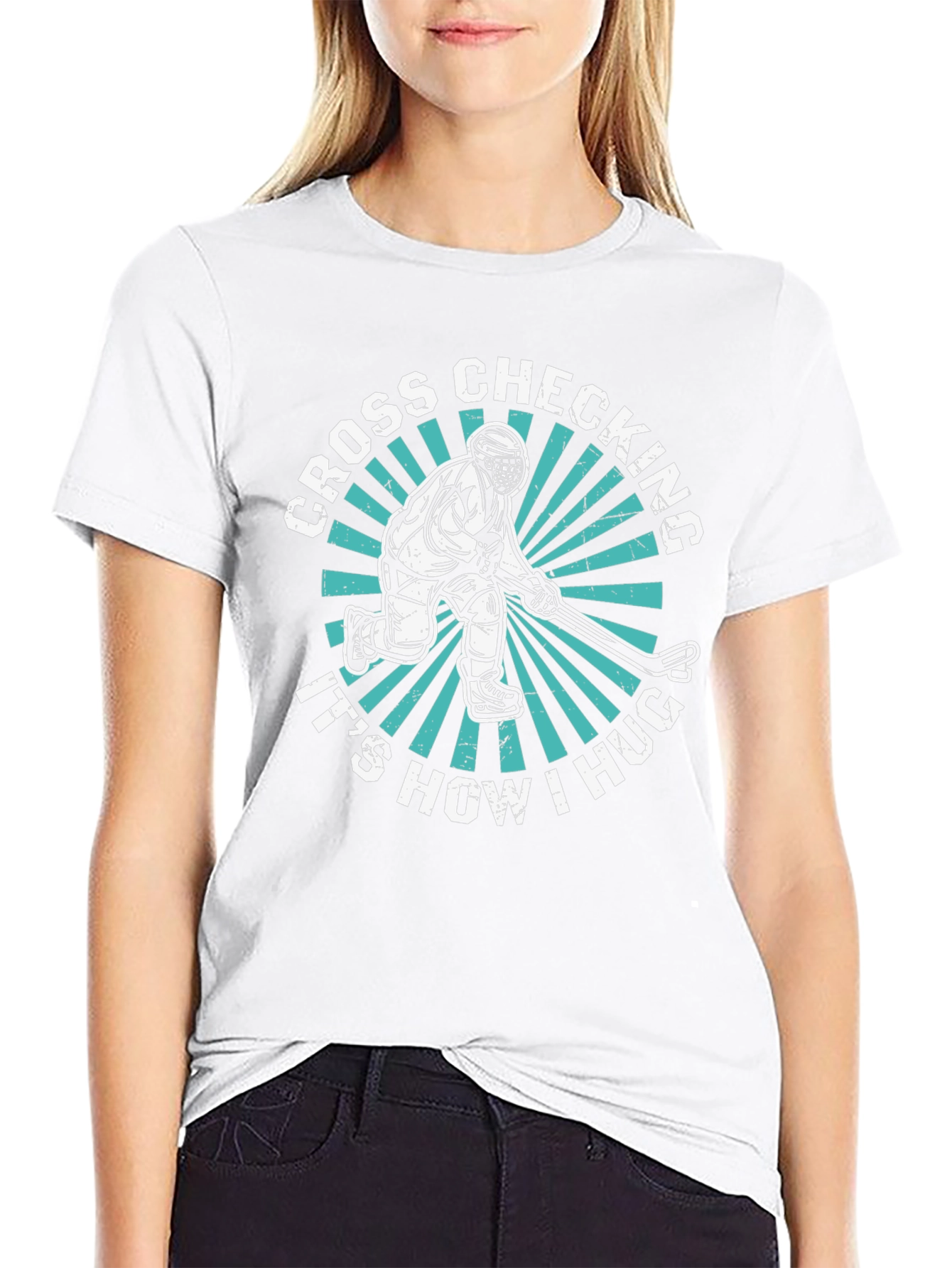Cross Checking Hockey T-Shirt - Its How I Hug!