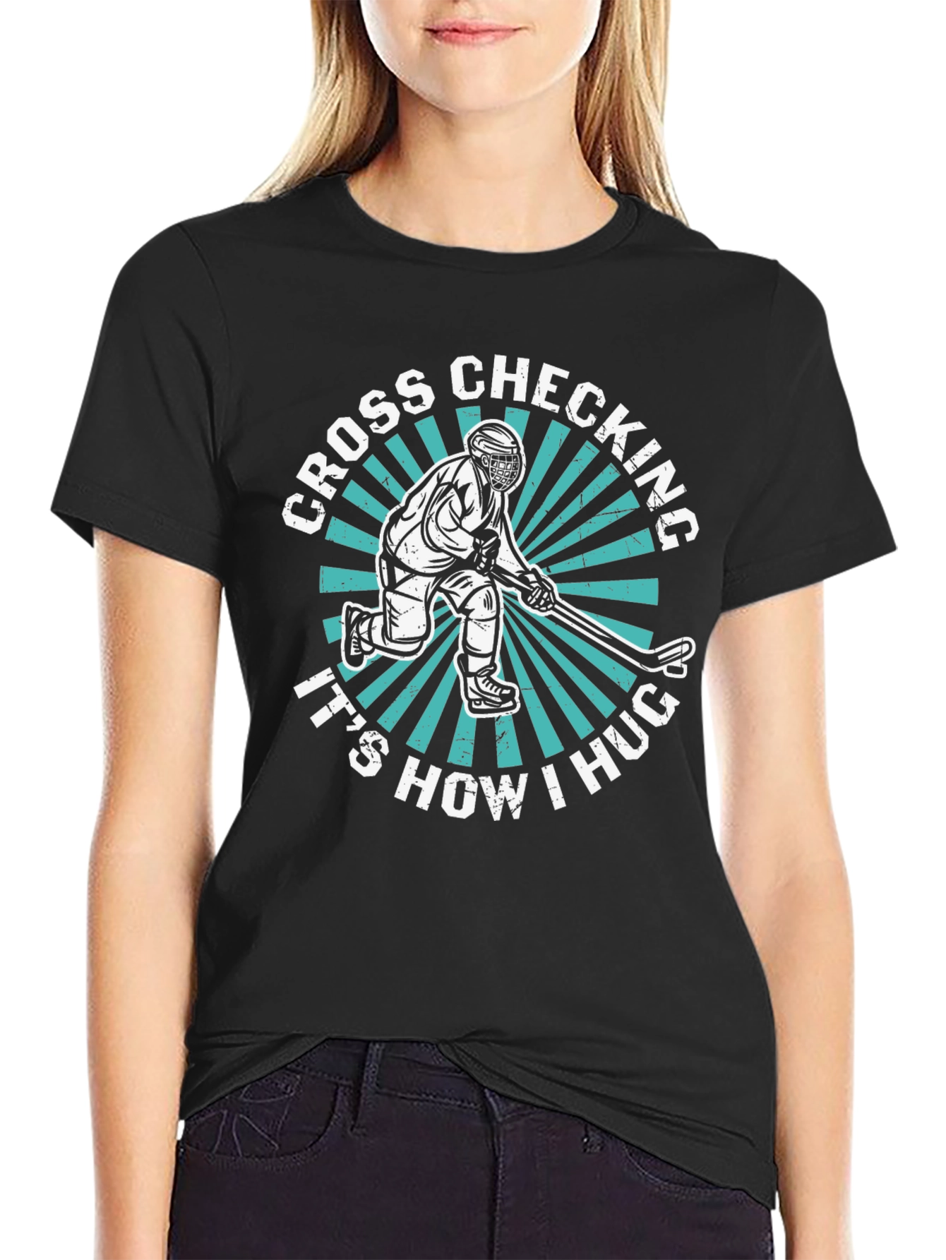 Cross Checking Hockey T-Shirt - Its How I Hug!