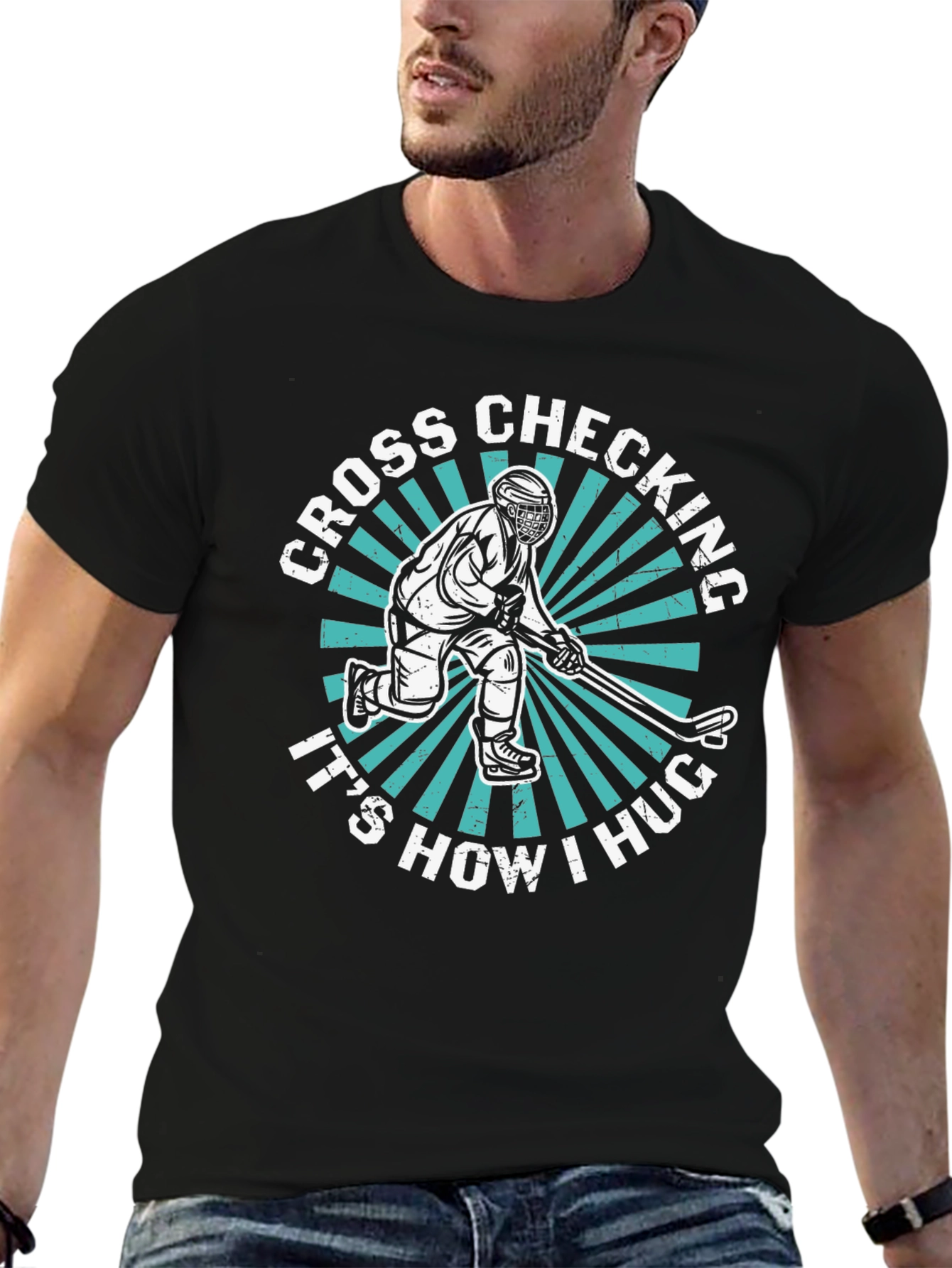 Cross Checking Hockey T-Shirt - Its How I Hug!