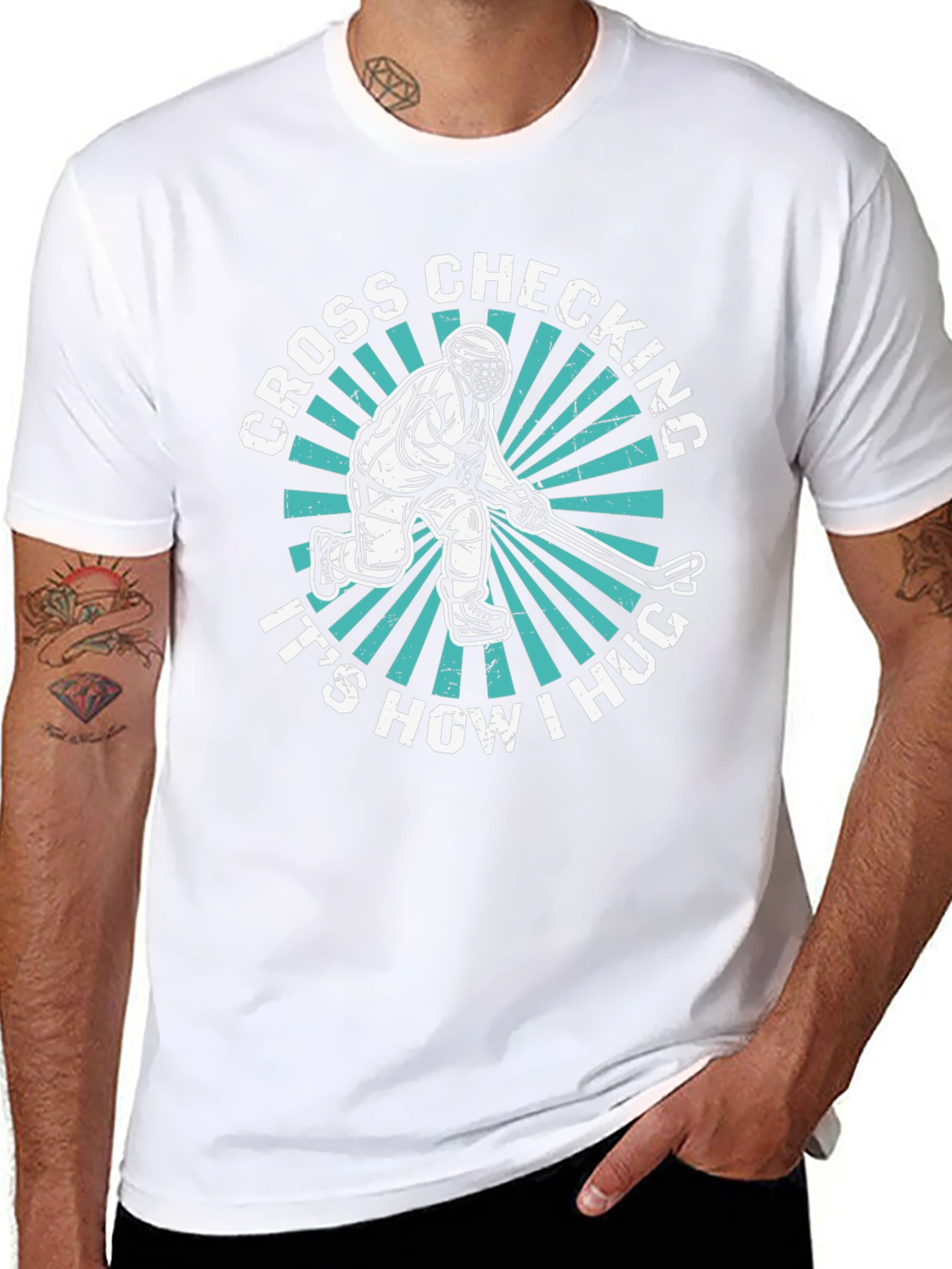 Cross Checking Hockey T-Shirt - Its How I Hug!
