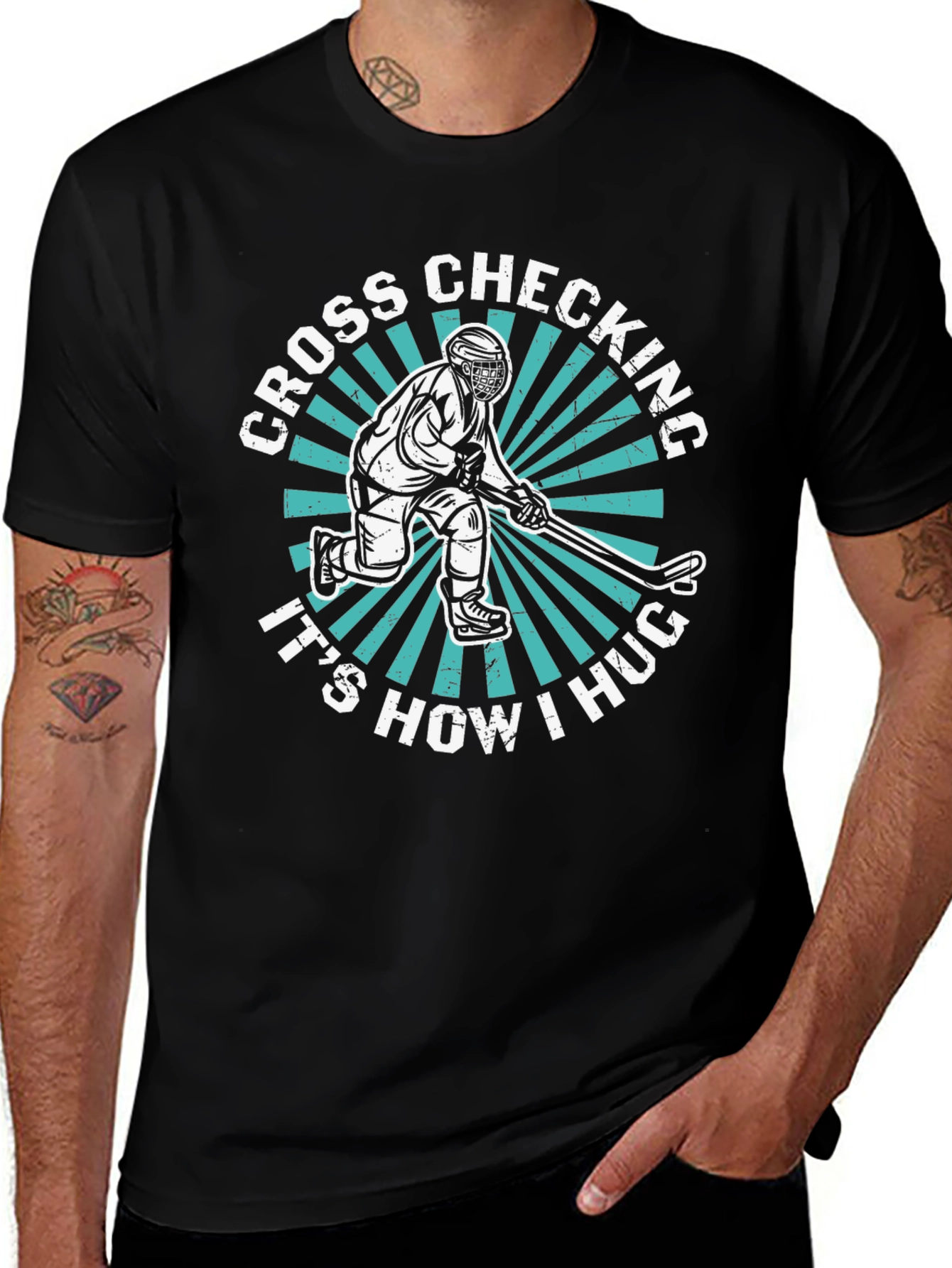 Cross Checking Hockey T-Shirt - Its How I Hug!