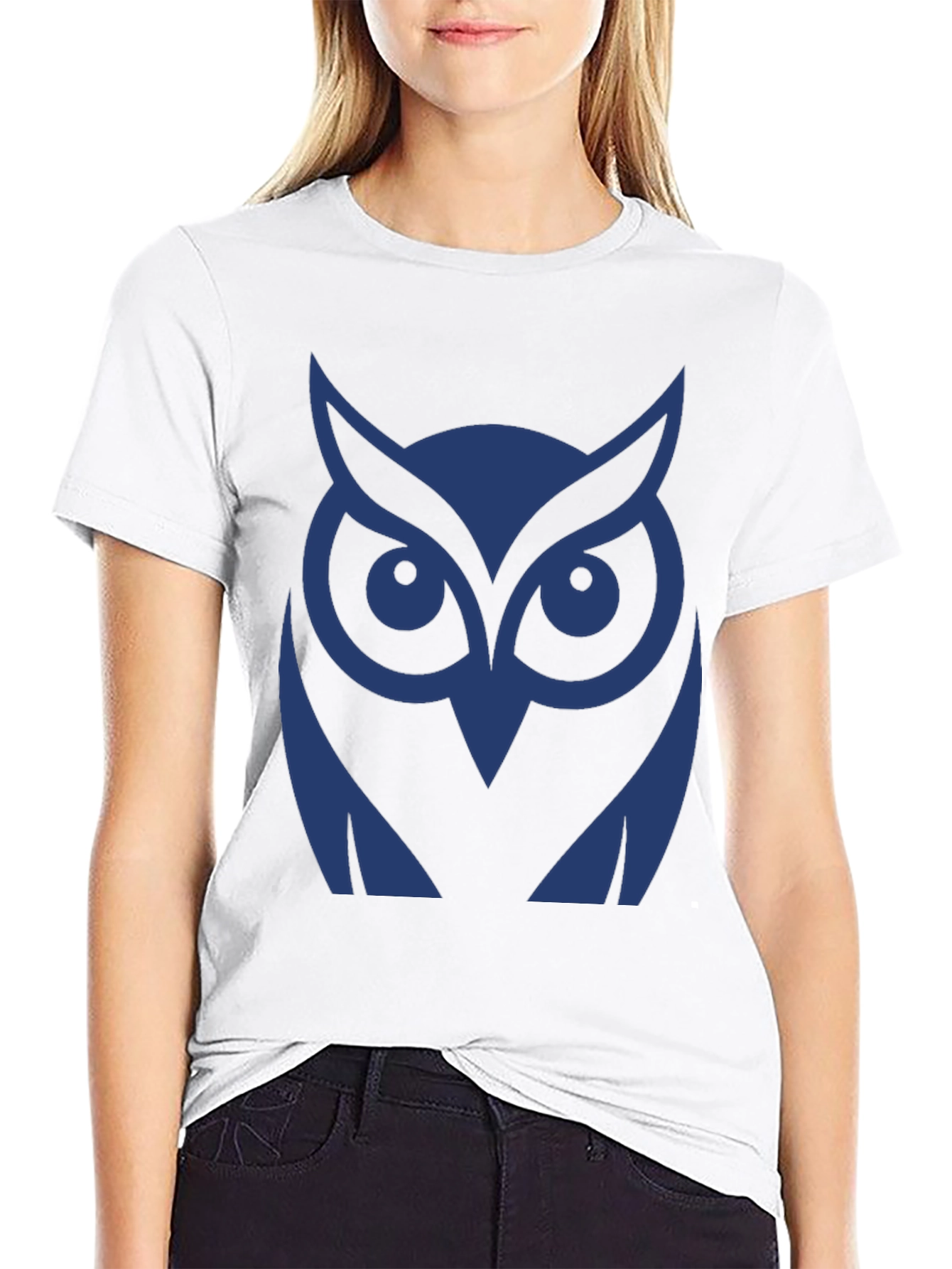 Cool Owl Graphic Tee - Black Cotton T-Shirt