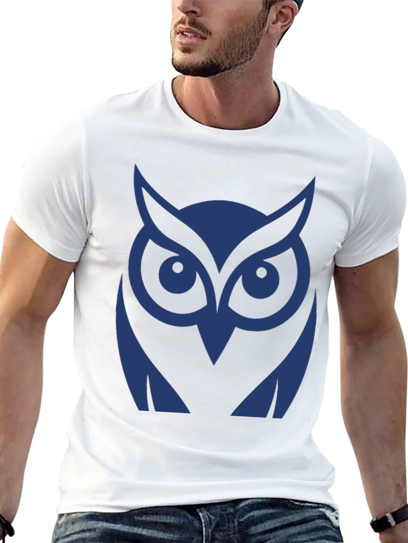 Cool Owl Graphic Tee - Black Cotton T-Shirt