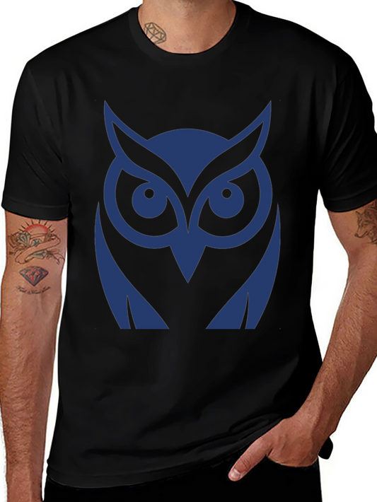 Cool Owl Graphic Tee - Black Cotton T-Shirt
