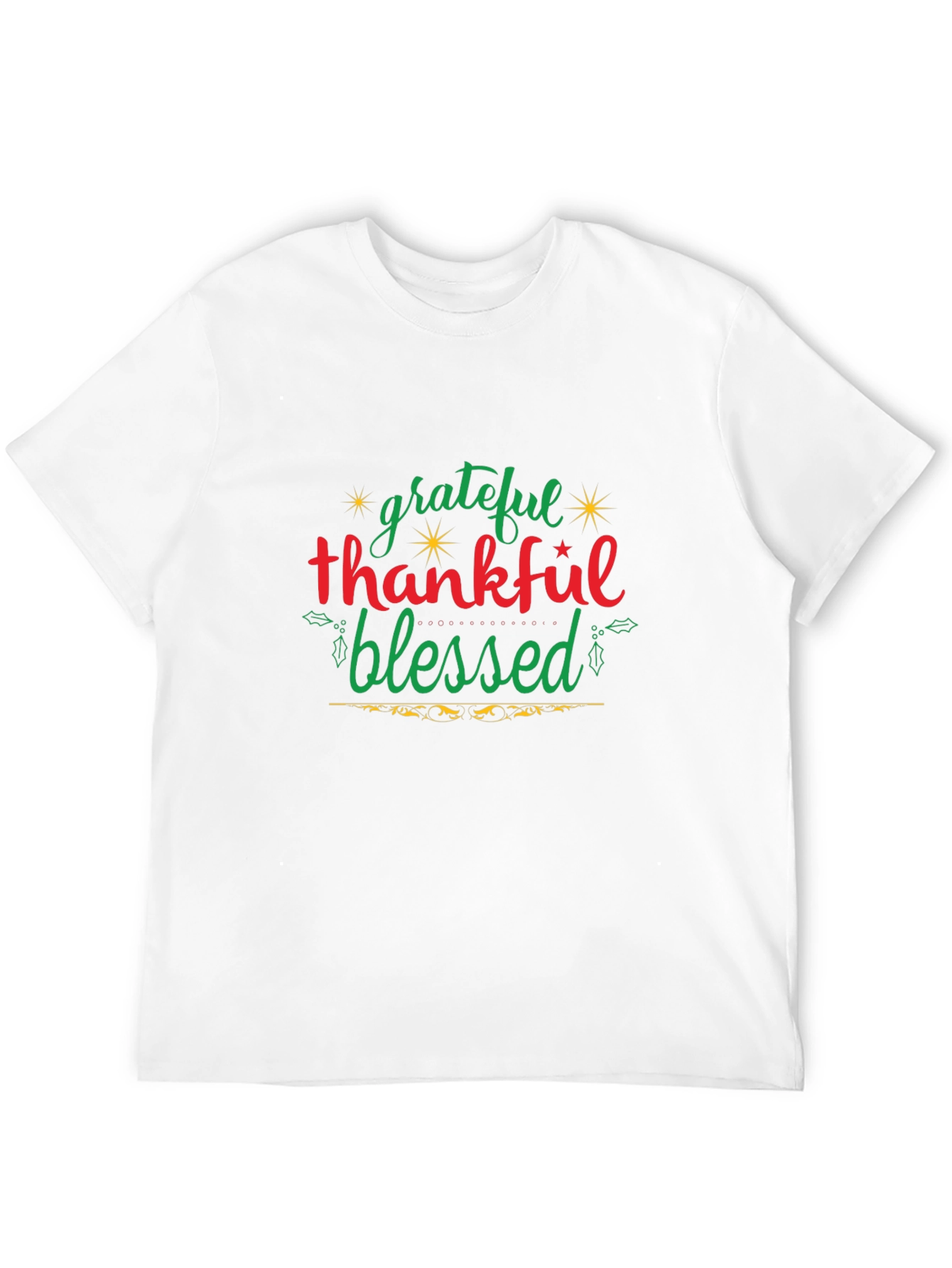 Grateful Thankful Blessed Graphic Tee - Black