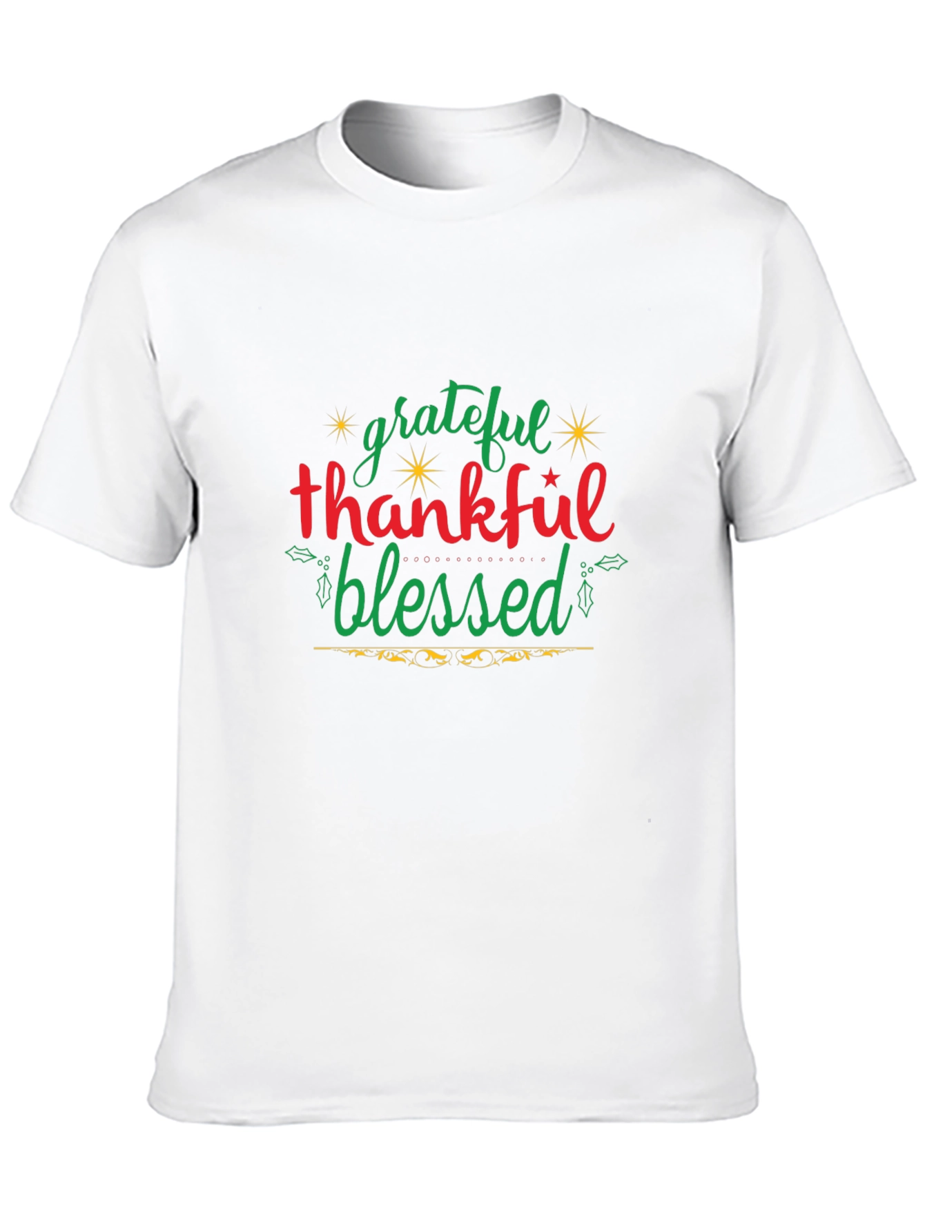 Grateful Thankful Blessed Graphic Tee - Black